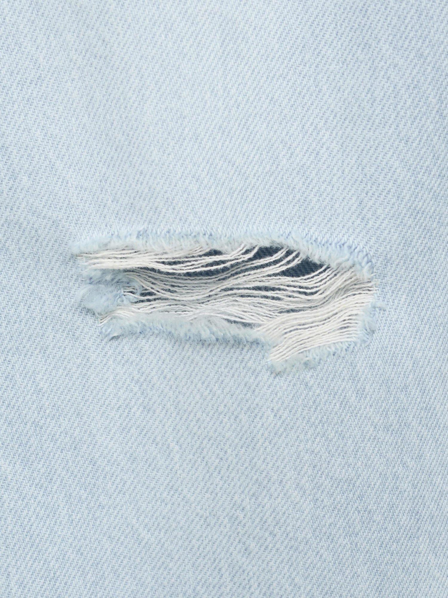 Product image 4 of 5, which shows Mango Kids' Mom Fit Decorative Fit Jeans, Open Blue, 10 years