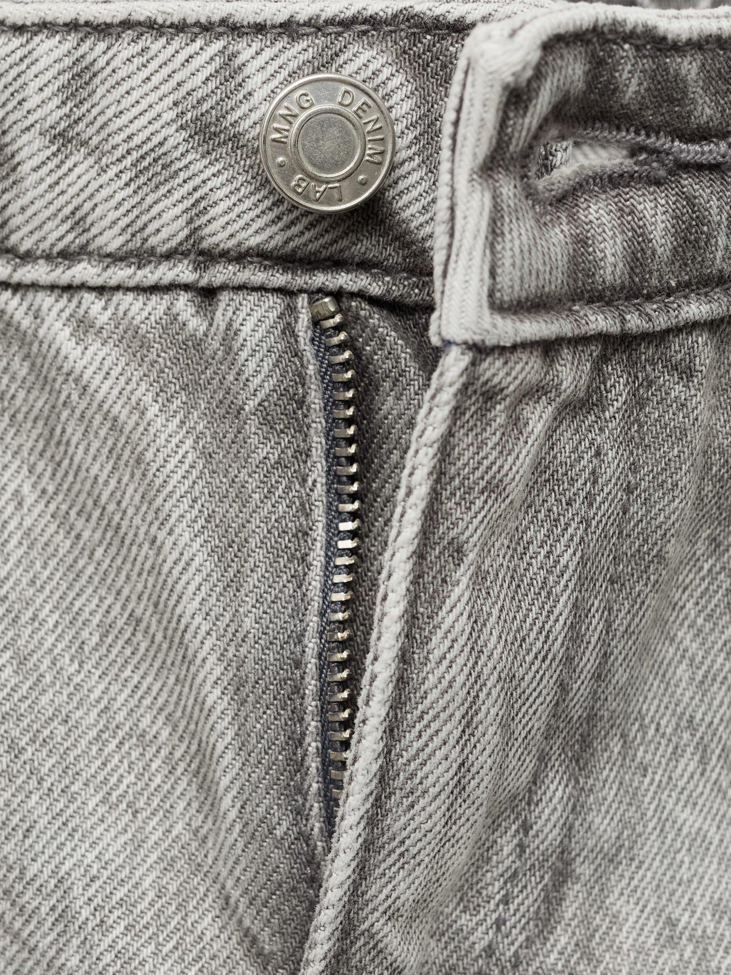Product image 5 of 5, which shows Mango Kids' Mom Fit Decorative Fit Jeans, Open Grey, 7 years