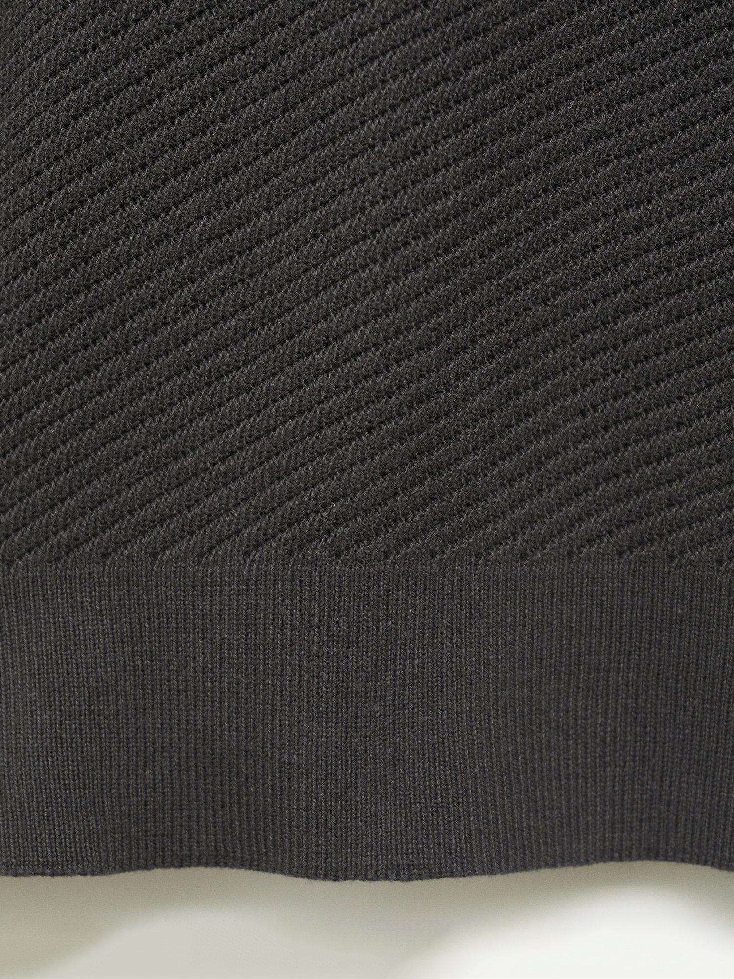 Product image 5 of 8, which shows Mango Canario Half Zip Cotton Polo Shirt, Charcoal, S
