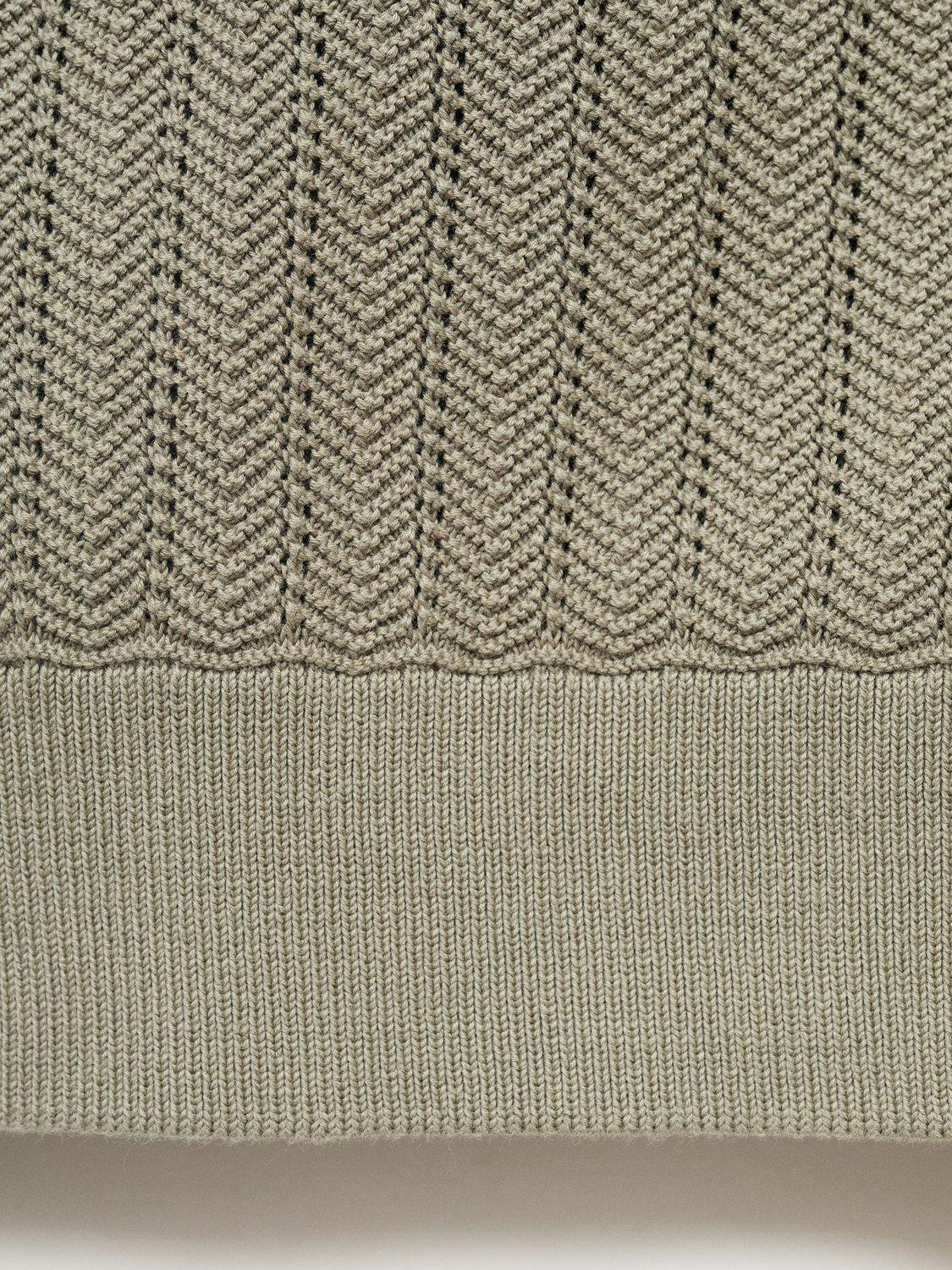 Product image 5 of 9, which shows Mango Onda Cotton Regular Fit Knitted Shirt, Beige Khaki, S