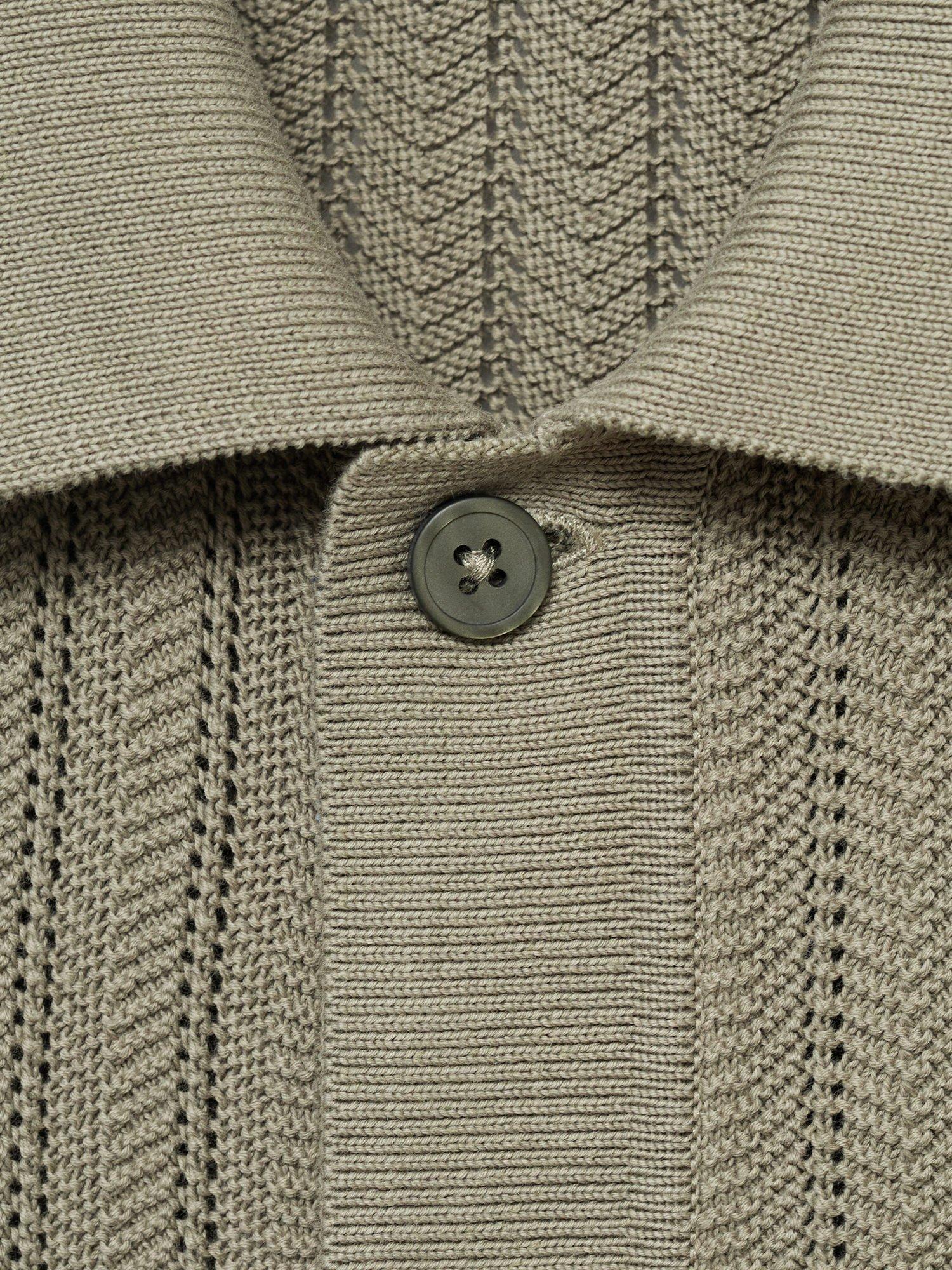 Product image 9 of 9, which shows Mango Onda Cotton Regular Fit Knitted Shirt, Beige Khaki, S