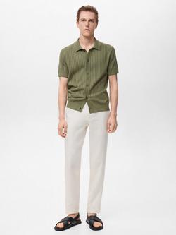 Mango Puntet Cotton Regular Fit Knit Shirt - view 2, Green
