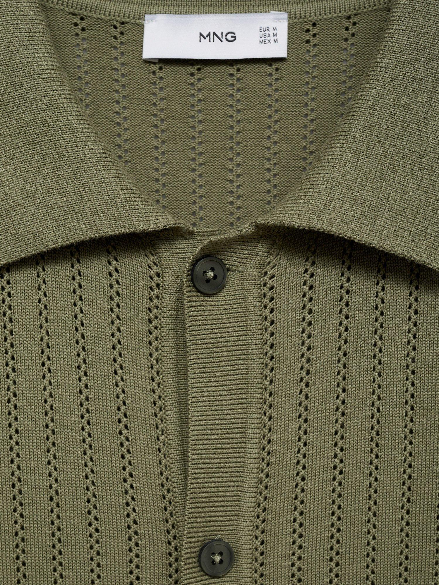 Product image 5 of 9, which shows Mango Puntet Cotton Regular Fit Knit Shirt, Green, XL