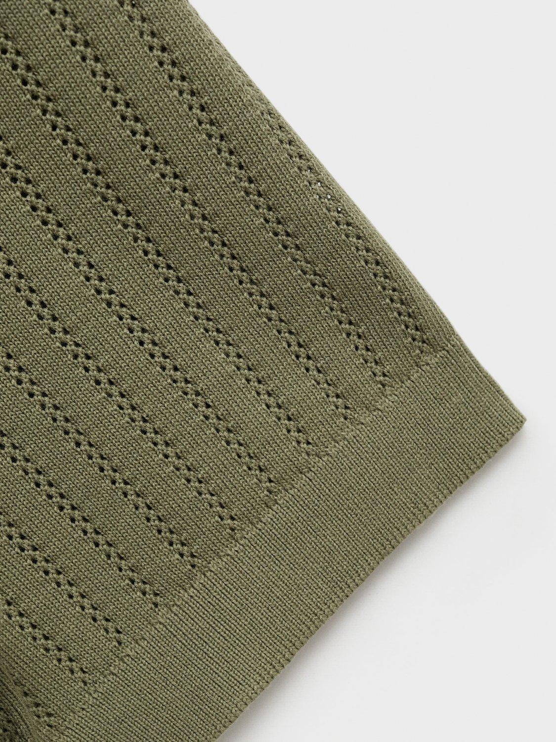 Product image 9 of 9, which shows Mango Puntet Cotton Regular Fit Knit Shirt, Green, XL