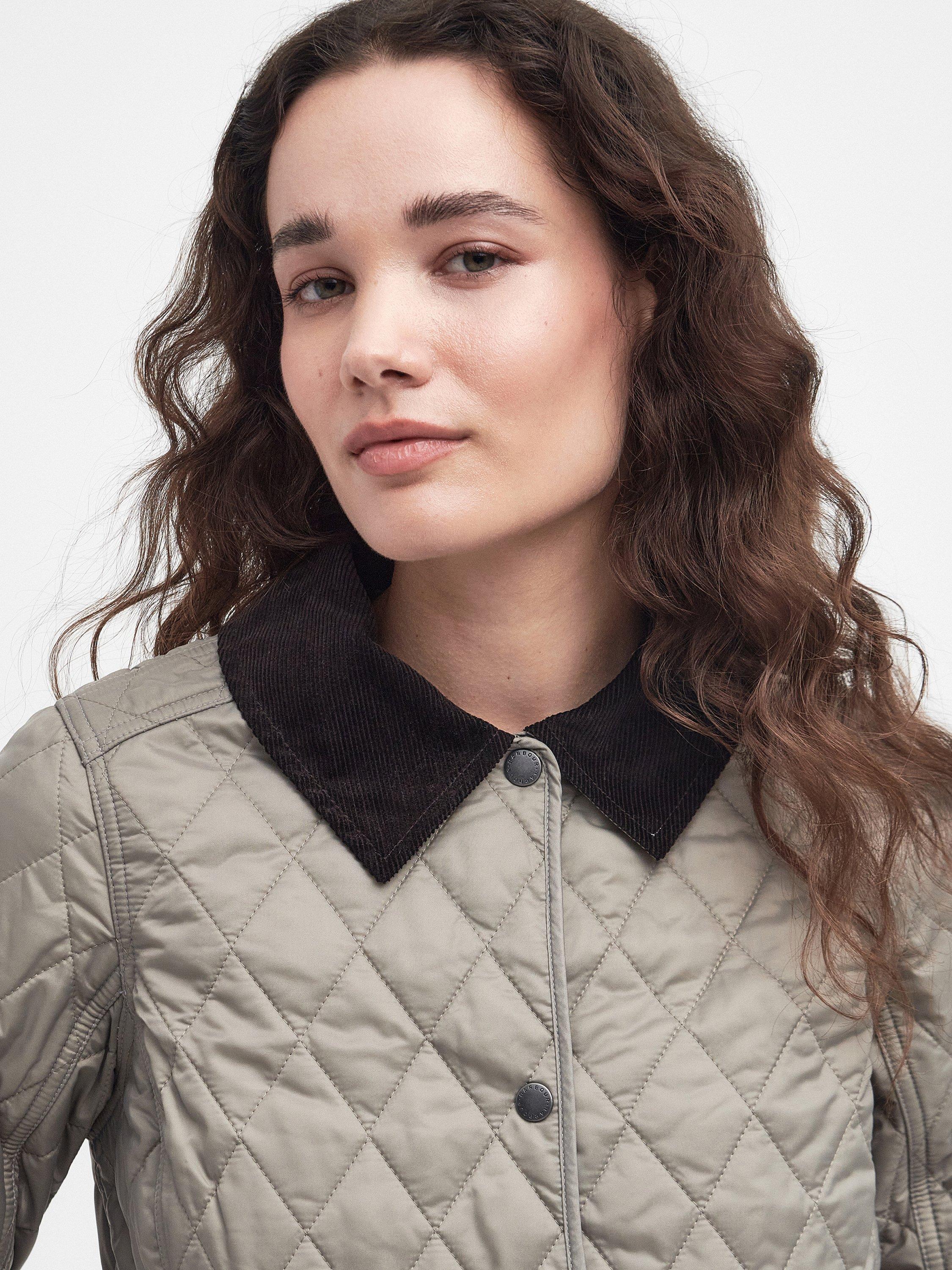 Product image 5 of 9, which shows Barbour Annandal Quilted Jacket, Doeskin, 8