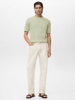 Mango Puntet Cotton Regular Fit Short Sleeve Knit T-Shirt - view 2, Bright Green