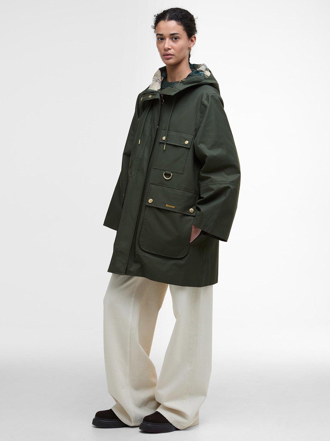 Product image 2 of 8, which shows Barbour Arla Waterproof Jacket, Olive/Ancient Tartan, 8