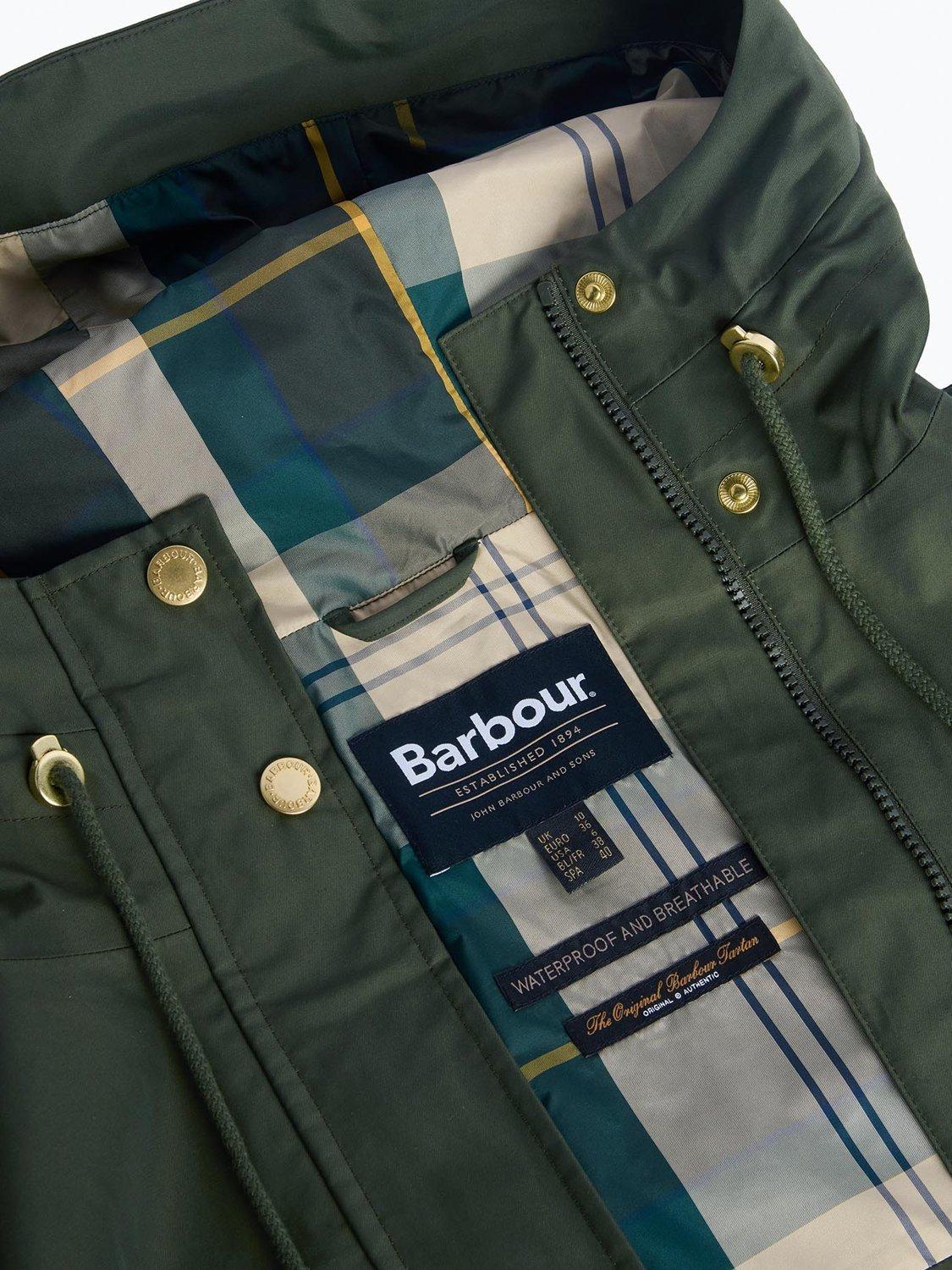 Product image 8 of 8, which shows Barbour Arla Waterproof Jacket, Olive/Ancient Tartan, 8