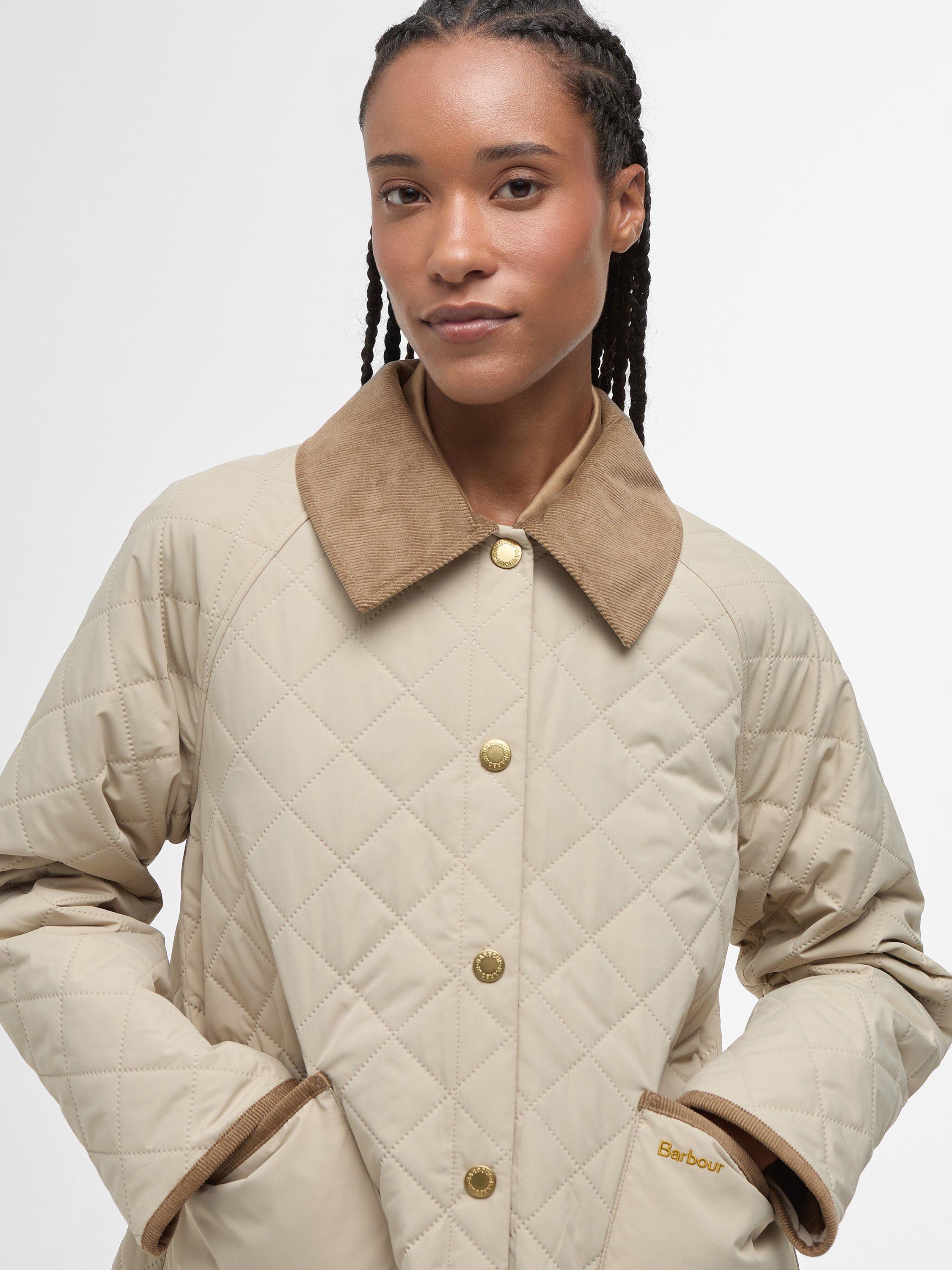 Product image 4 of 7, which shows Barbour Anise Quilted Jacket, Light Sand/Ancient, 18