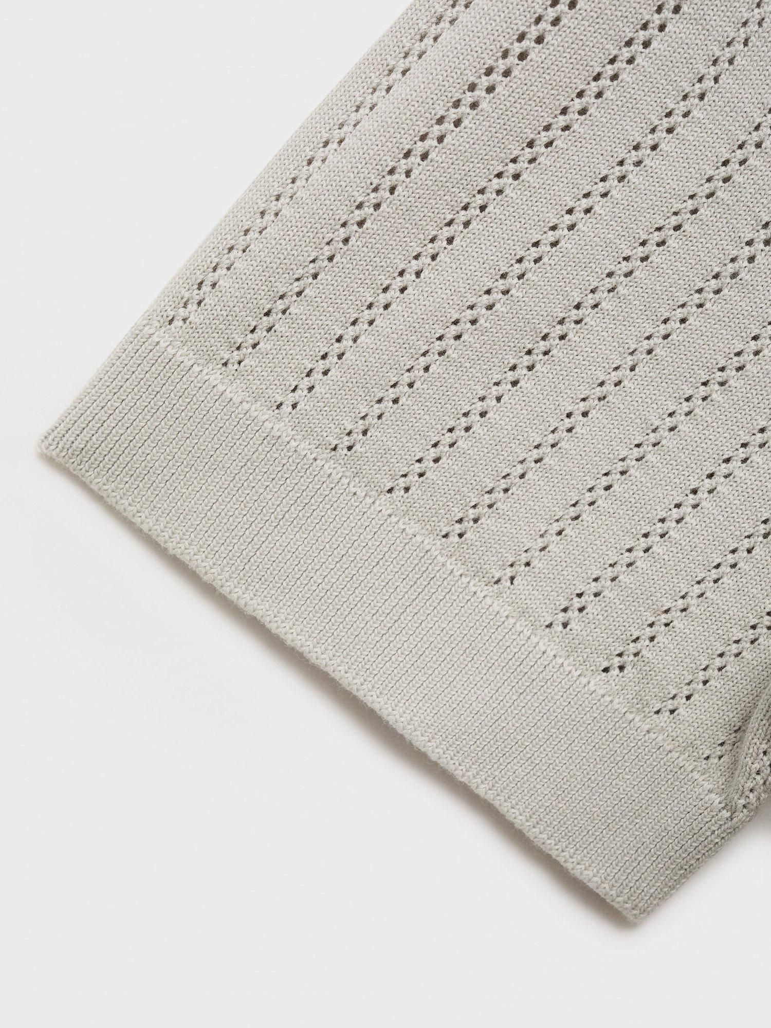 Product image 5 of 9, which shows Mango Puntet Cotton Regular Fit Knit Shirt, Natural White, M