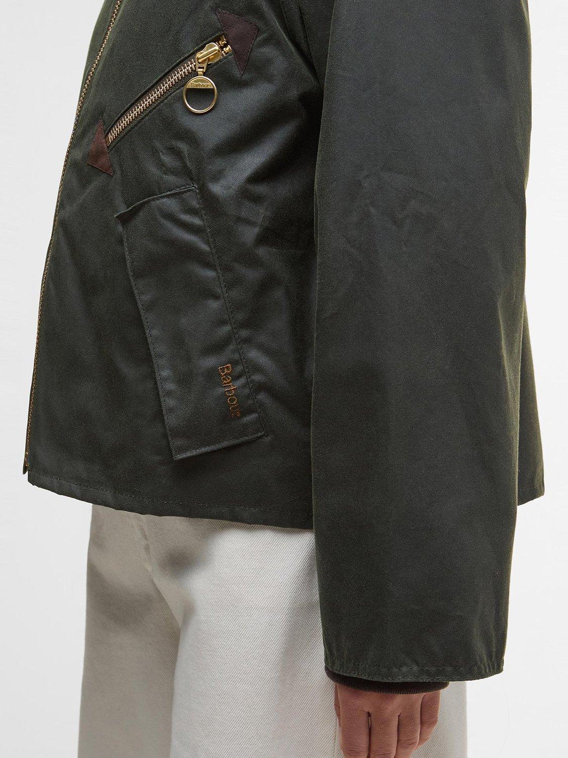 Product image 4 of 5, which shows Barbour Arlene Waxed Jacket, Fern/Ancient Tartan, 8
