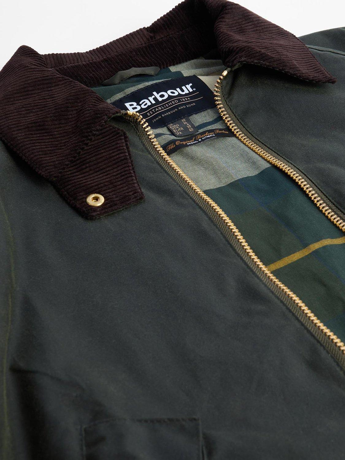 Product image 5 of 5, which shows Barbour Arlene Waxed Jacket, Fern/Ancient Tartan, 8