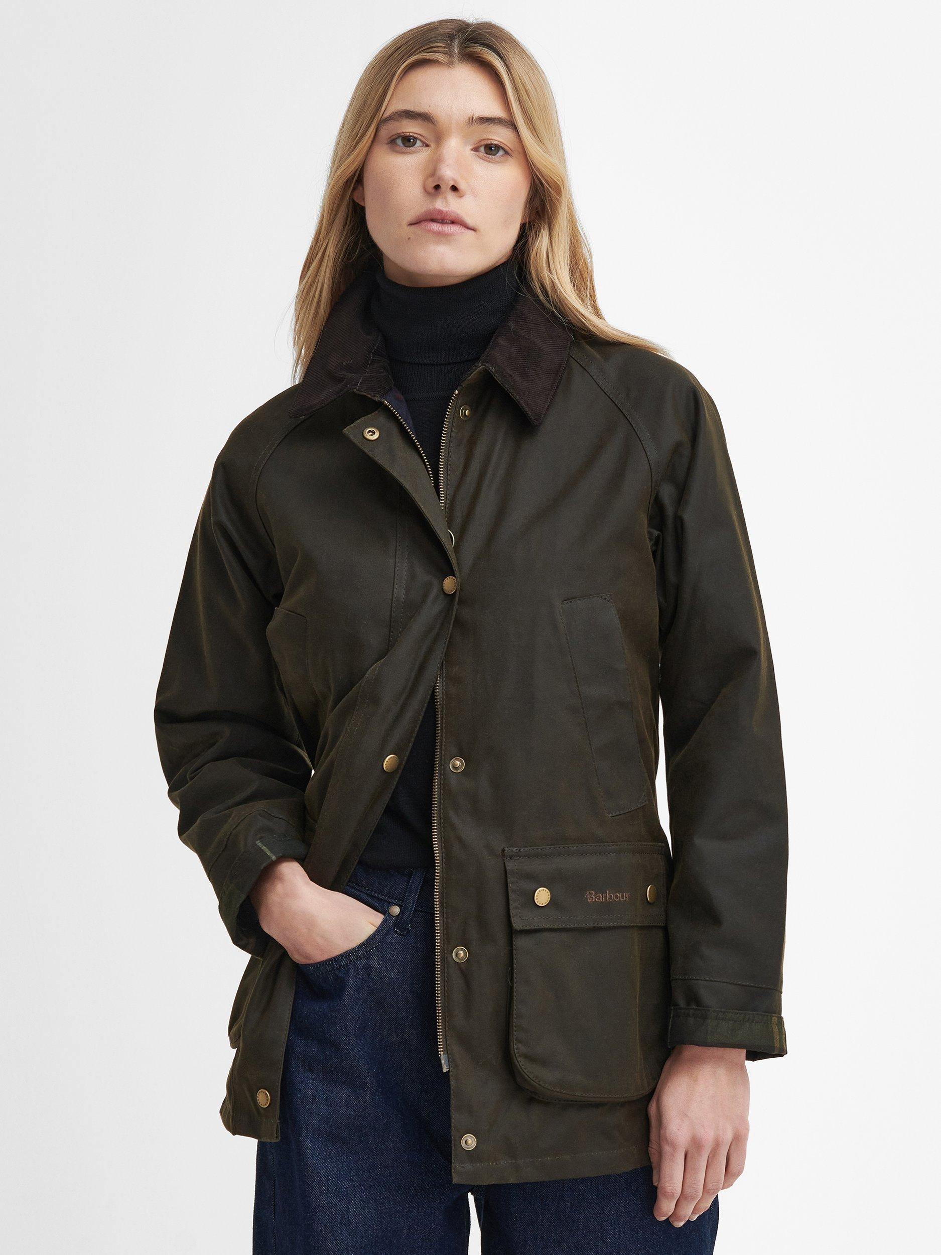Product image 1 of 11, which shows Barbour Tartan Lined Collar Jacket, Olive, 8