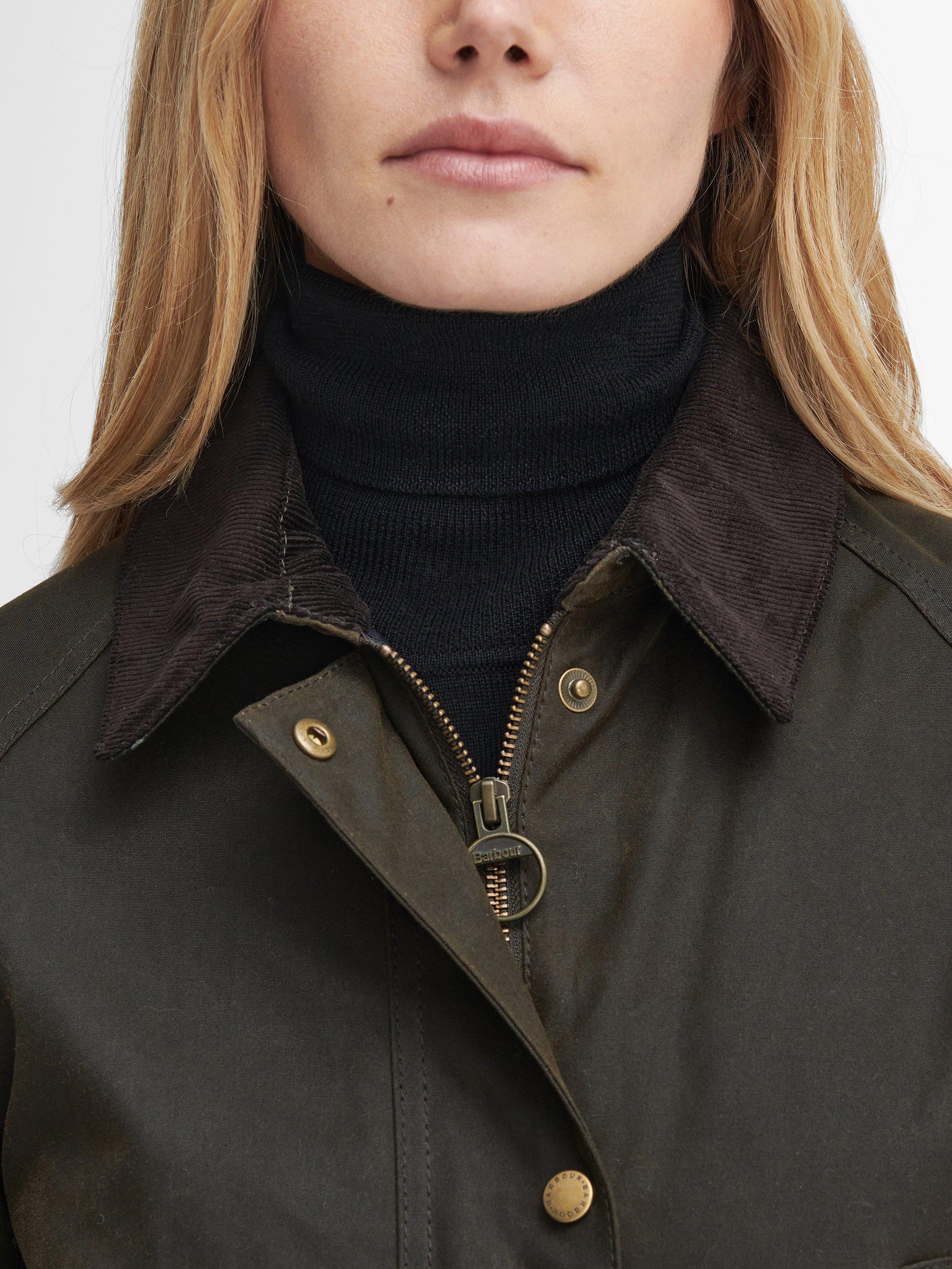 Product image 11 of 11, which shows Barbour Tartan Lined Collar Jacket, Olive, 8