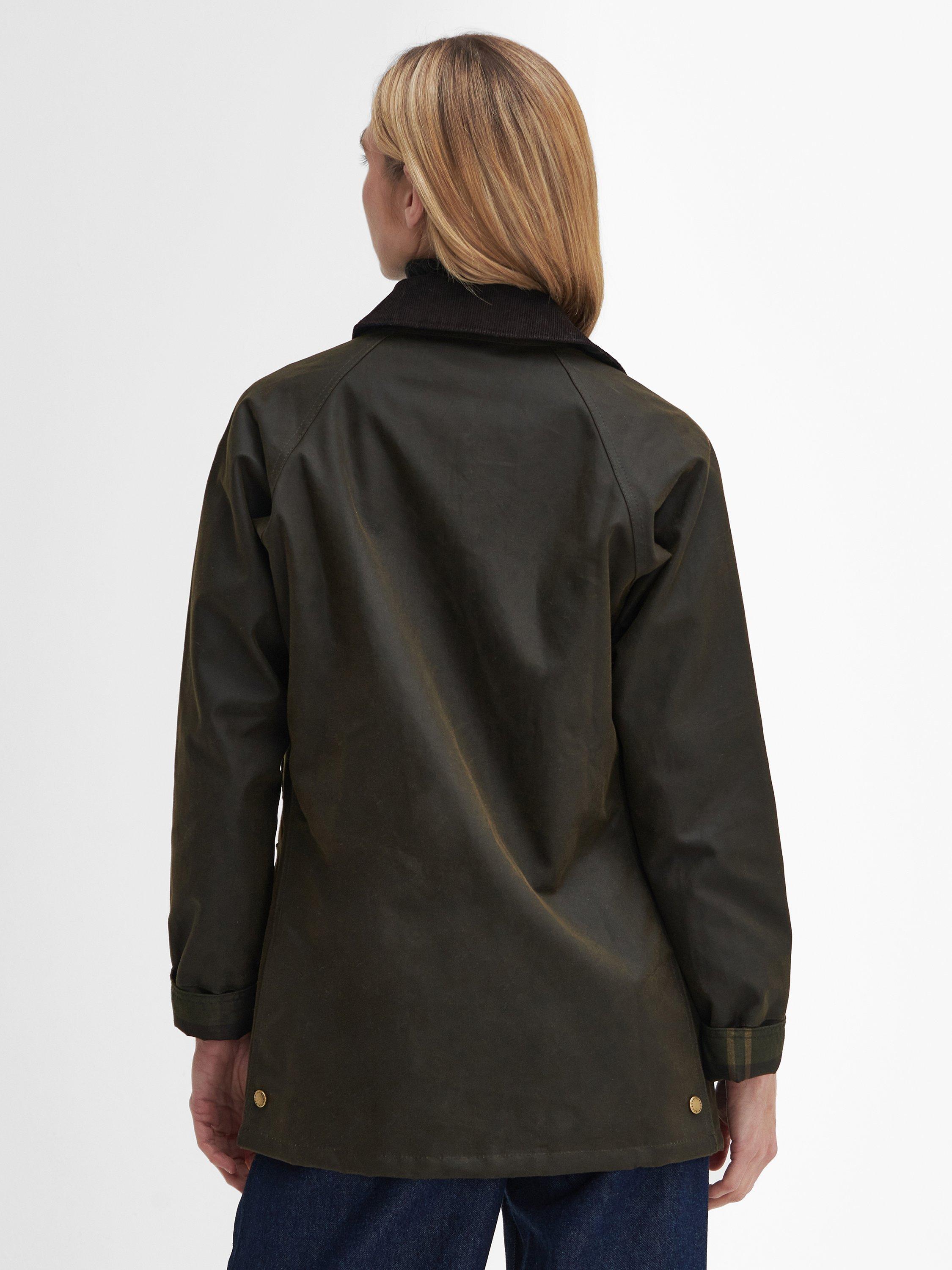 Product image 2 of 11, which shows Barbour Tartan Lined Collar Jacket, Olive, 8