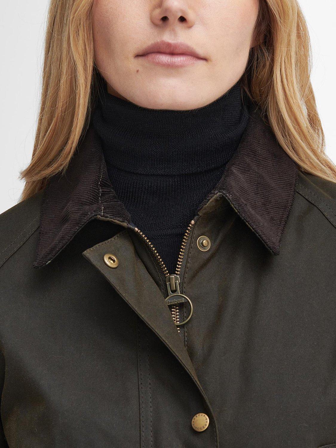 Product image 6 of 11, which shows Barbour Tartan Lined Collar Jacket, Olive, 8