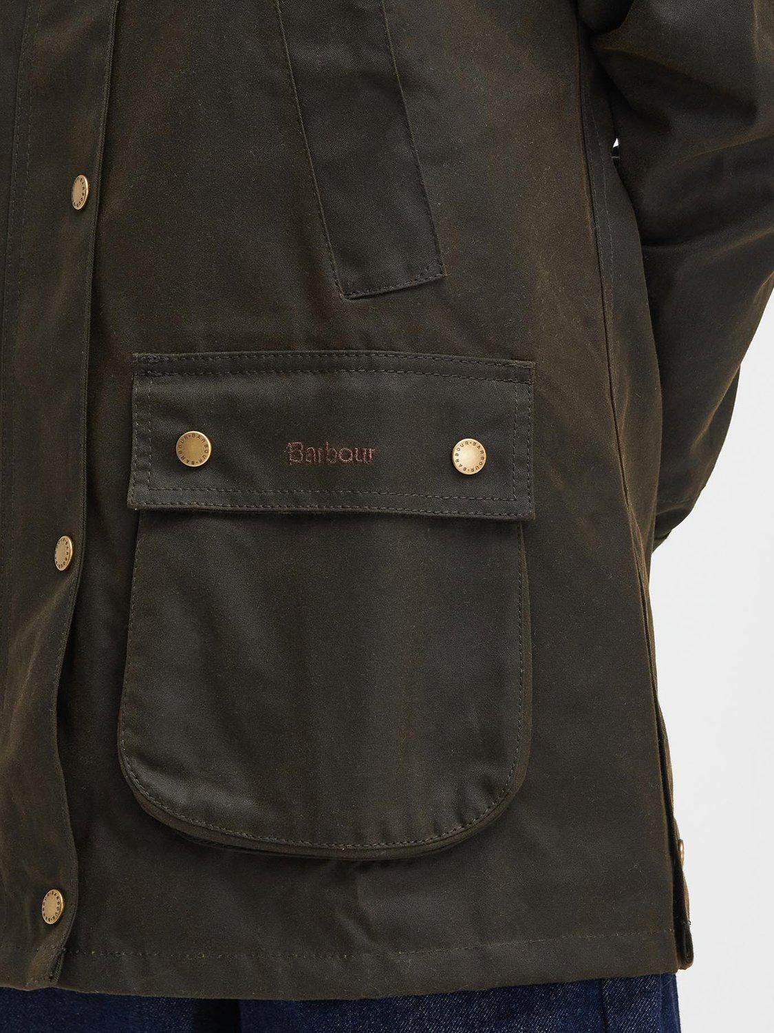 Product image 8 of 11, which shows Barbour Tartan Lined Collar Jacket, Olive, 8