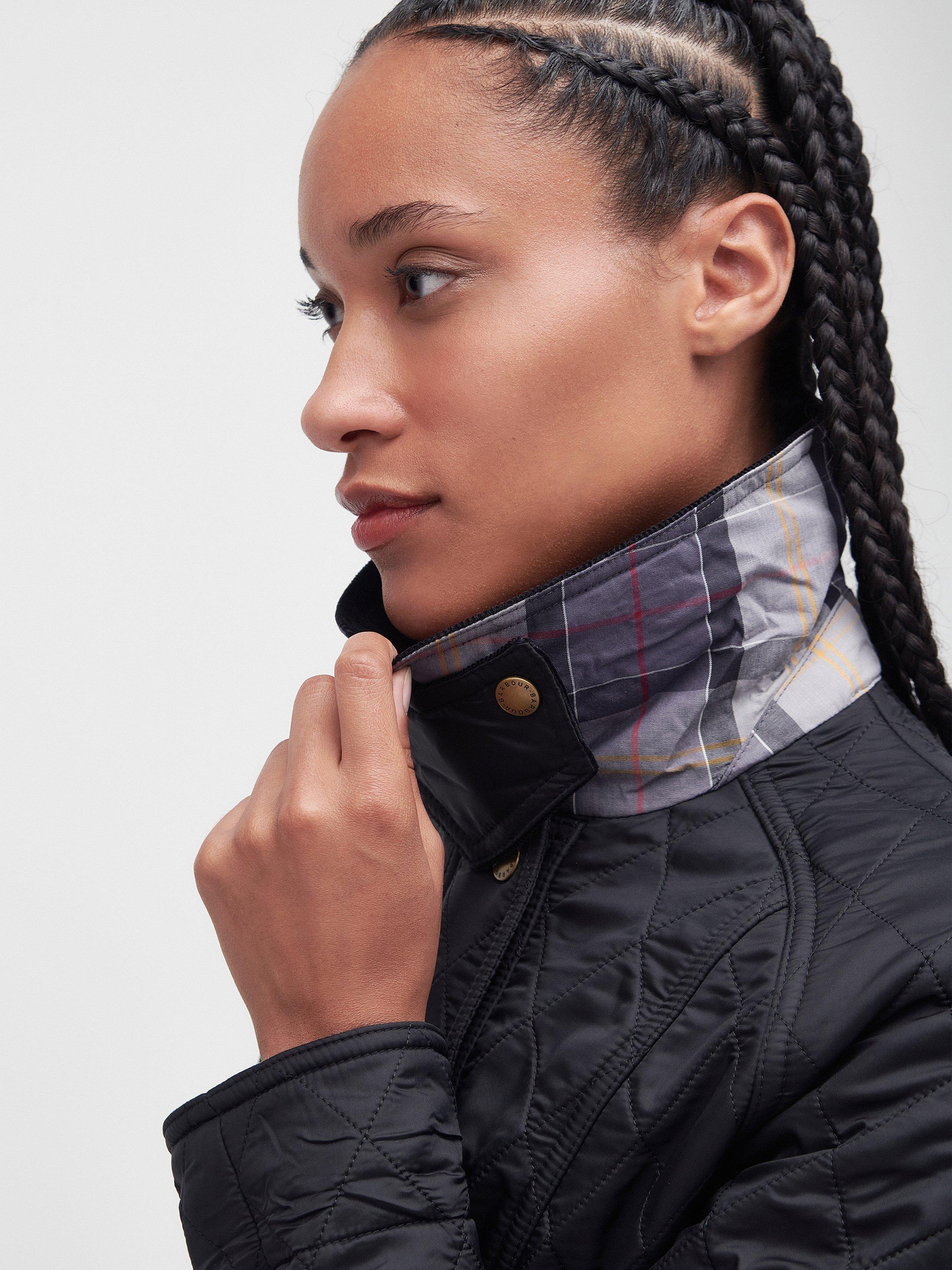 Product image 9 of 11, which shows Barbour Beadnell Polar Quilted Jacket, Black, 18