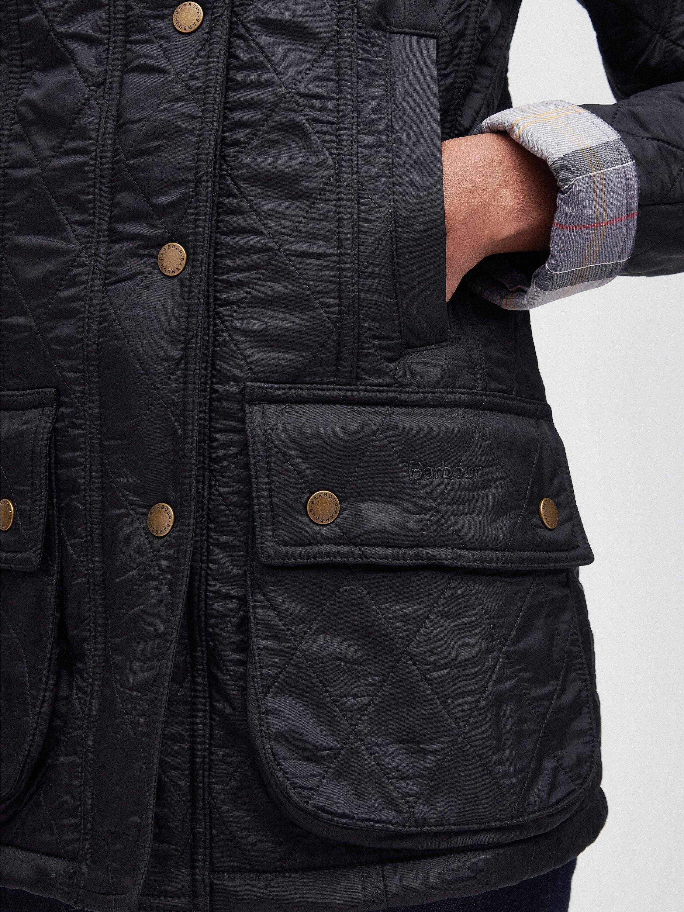 Product image 10 of 11, which shows Barbour Beadnell Polar Quilted Jacket, Black, 18