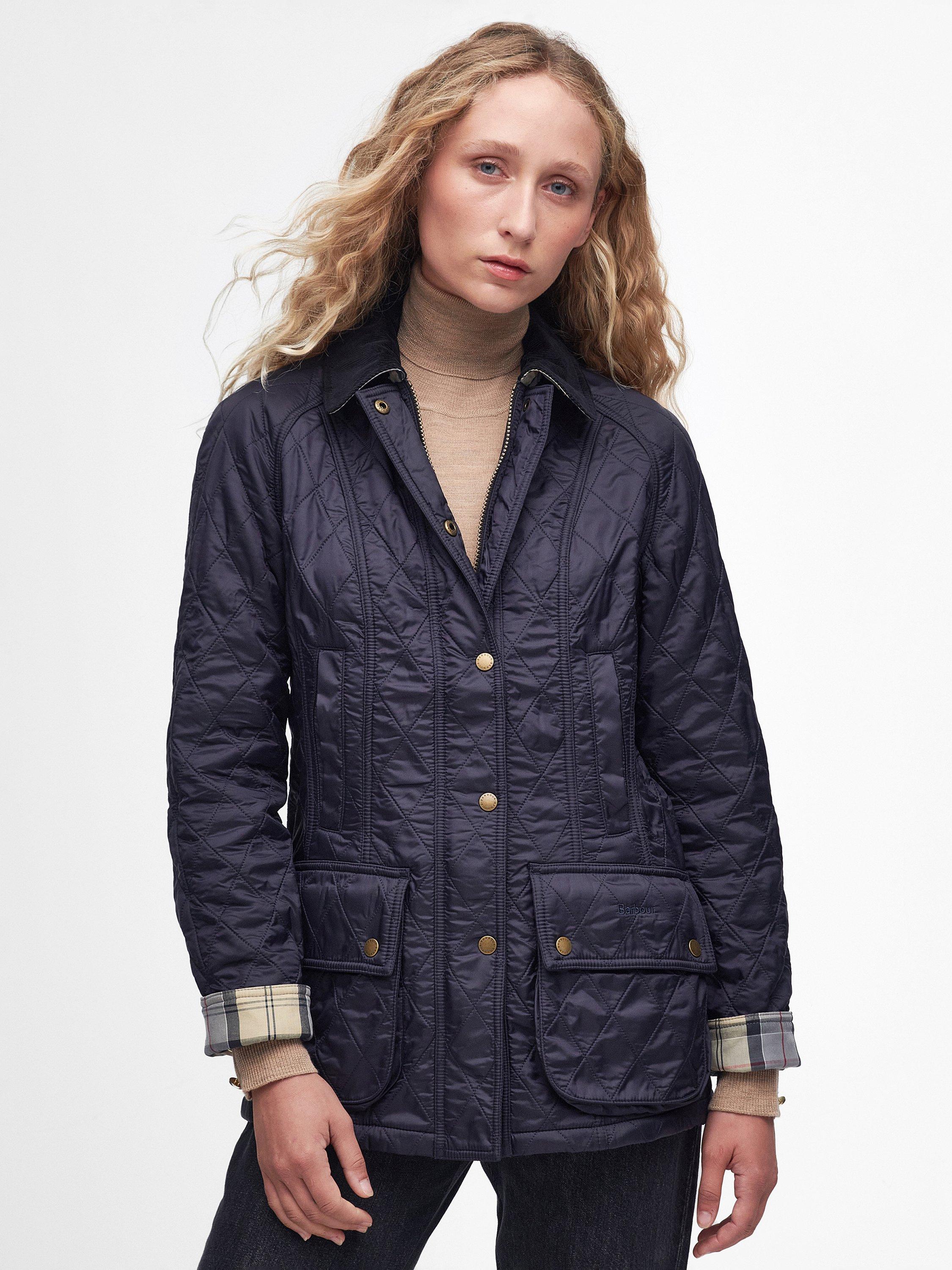 Product image 1 of 11, which shows Barbour Beadnell Polar Quilted Jacket, Navy, 6