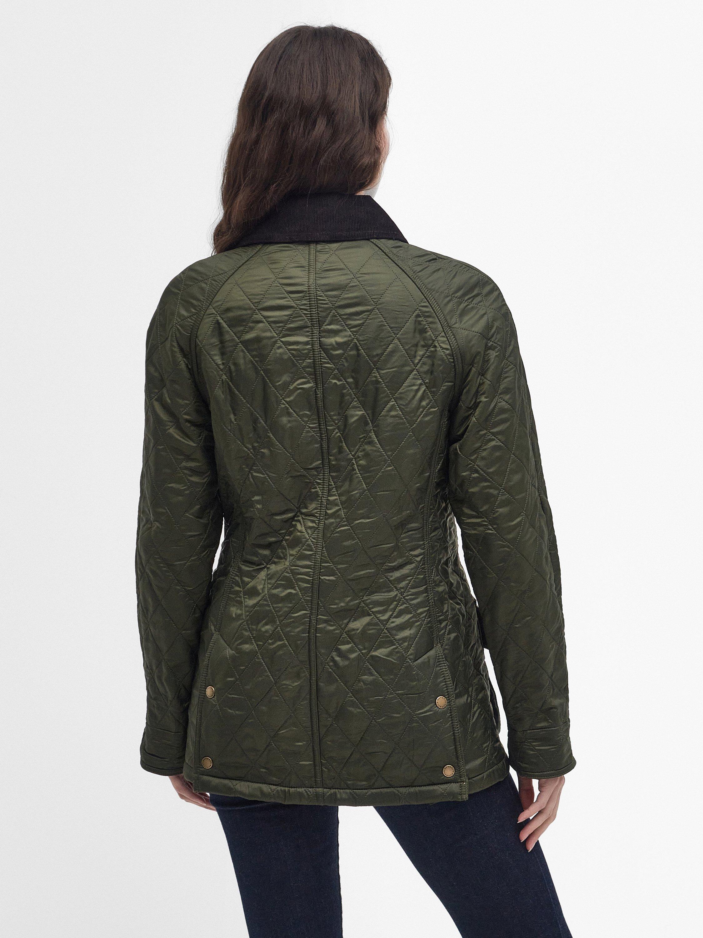 Product image 2 of 7, which shows Barbour Beadnell Polar Quilted Jacket, Olive, 6