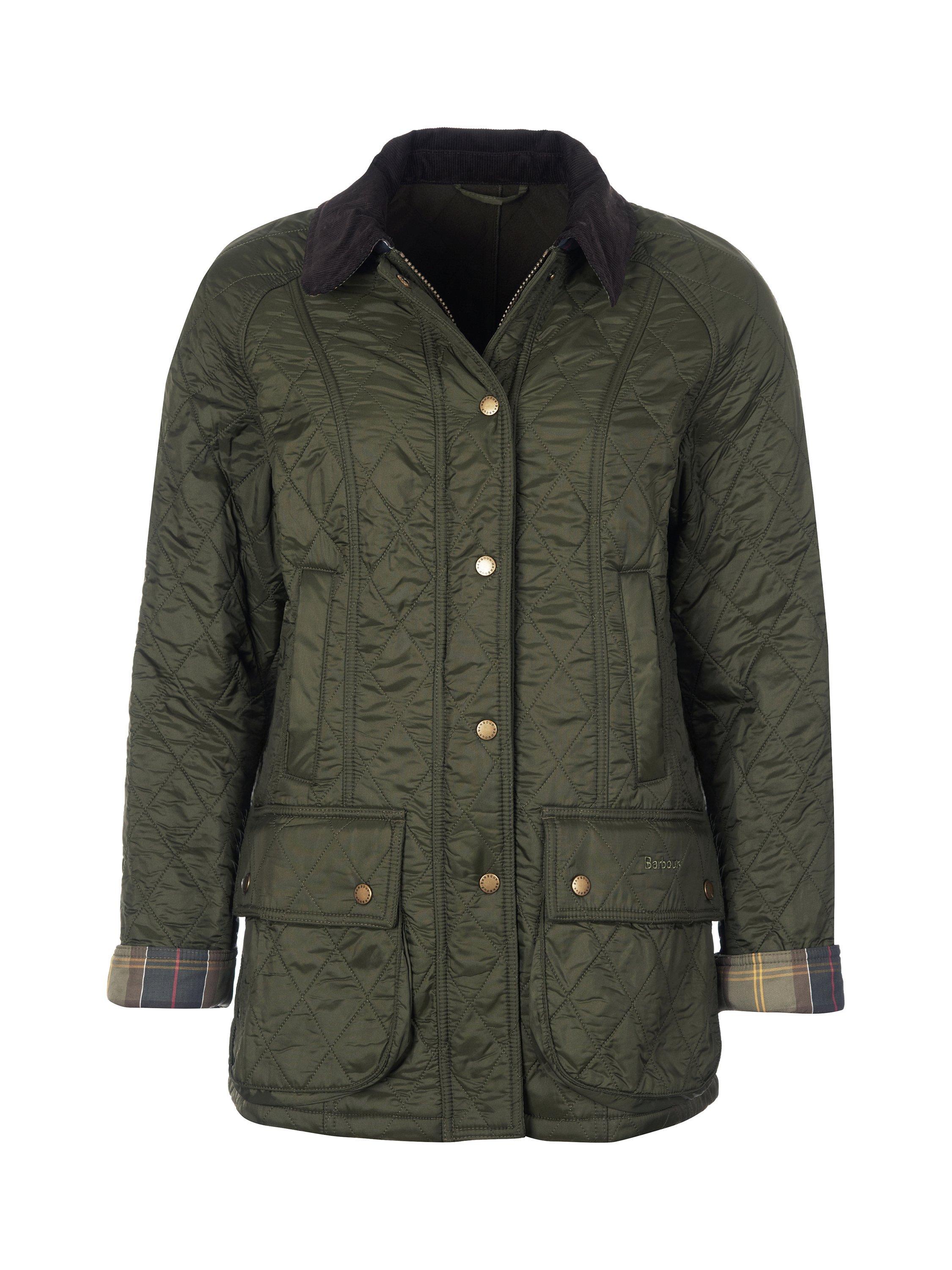 Product image 4 of 7, which shows Barbour Beadnell Polar Quilted Jacket, Olive, 6