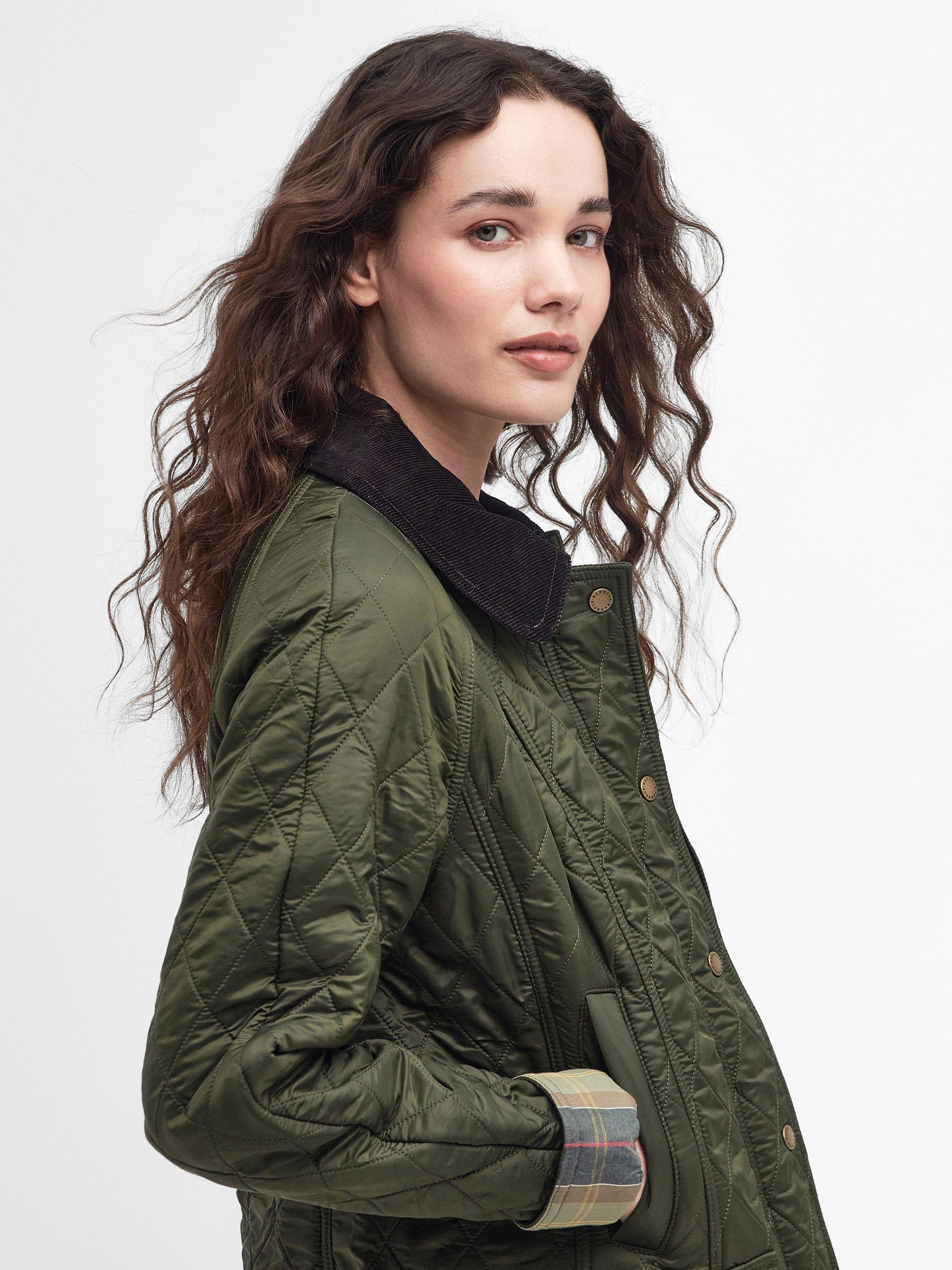 Product image 5 of 7, which shows Barbour Beadnell Polar Quilted Jacket, Olive, 6