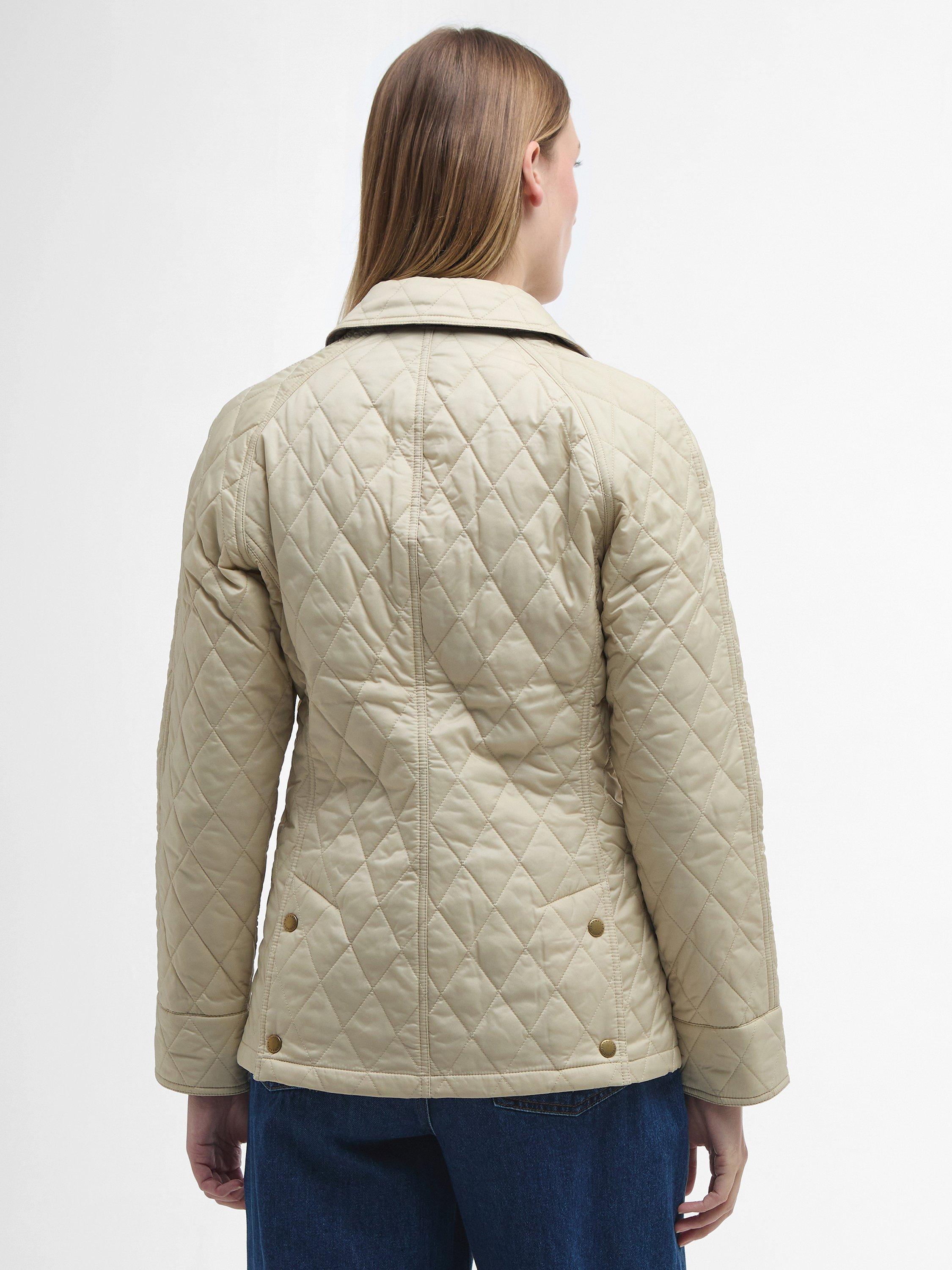 Product image 2 of 9, which shows Barbour Beadnell Quilted Jacket, Pearl, 6