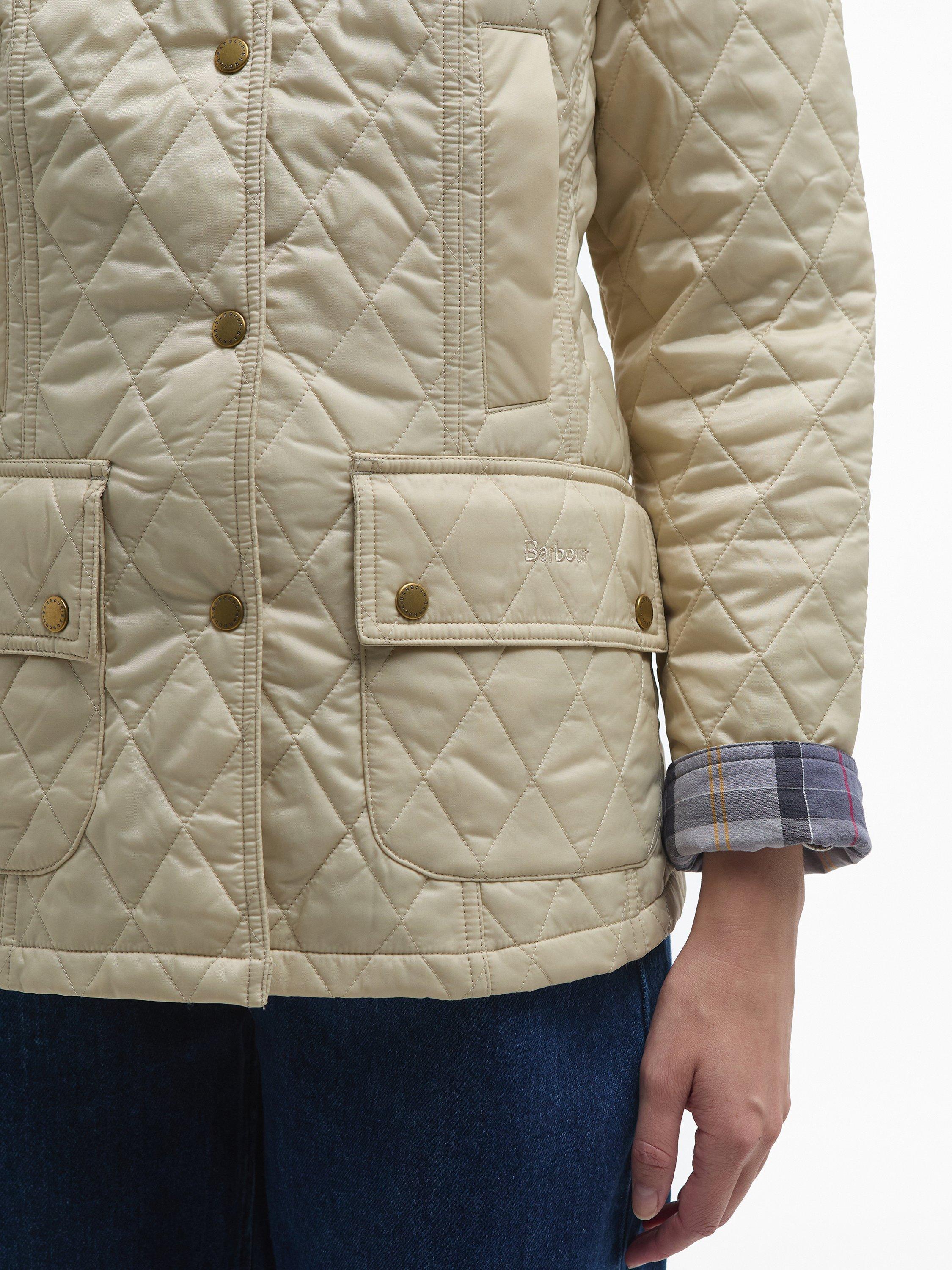 Product image 9 of 9, which shows Barbour Beadnell Quilted Jacket, Pearl, 6