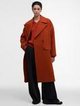 Barbour Blyth Double Breasted Pure Wool Coat, Burnt Orange