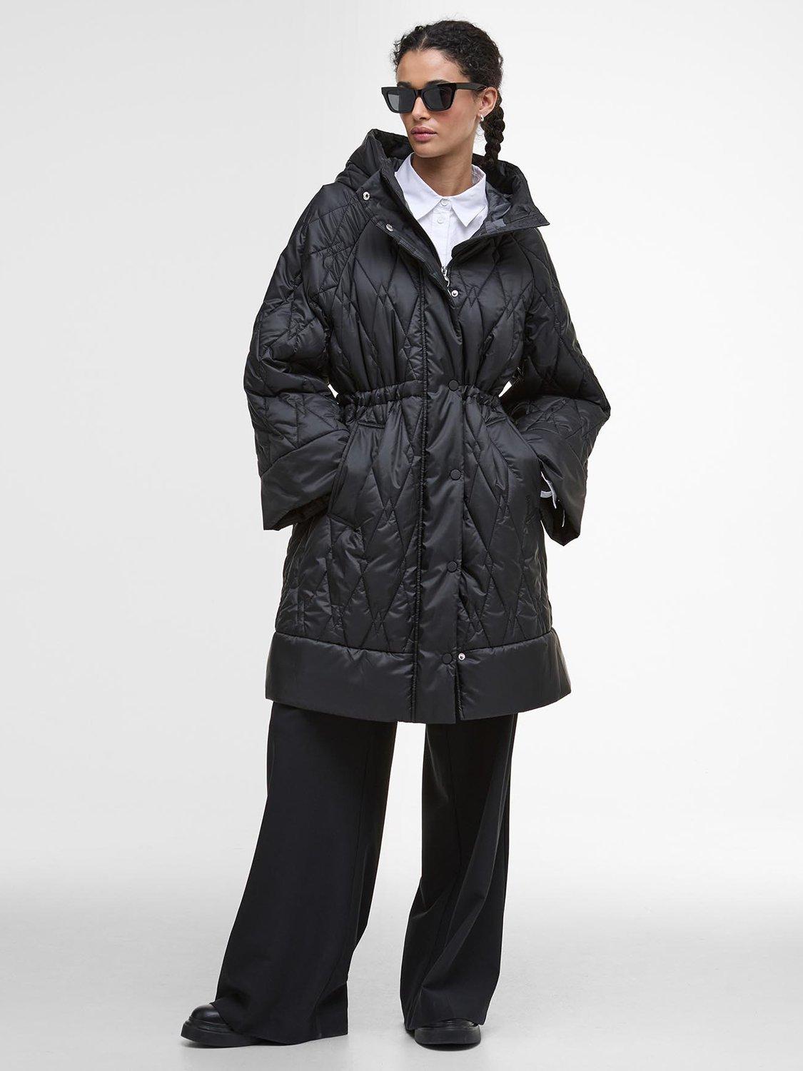 Product image 2 of 7, which shows Barbour Celina Quilted Jacket, Black Onyx/Tartan, 18