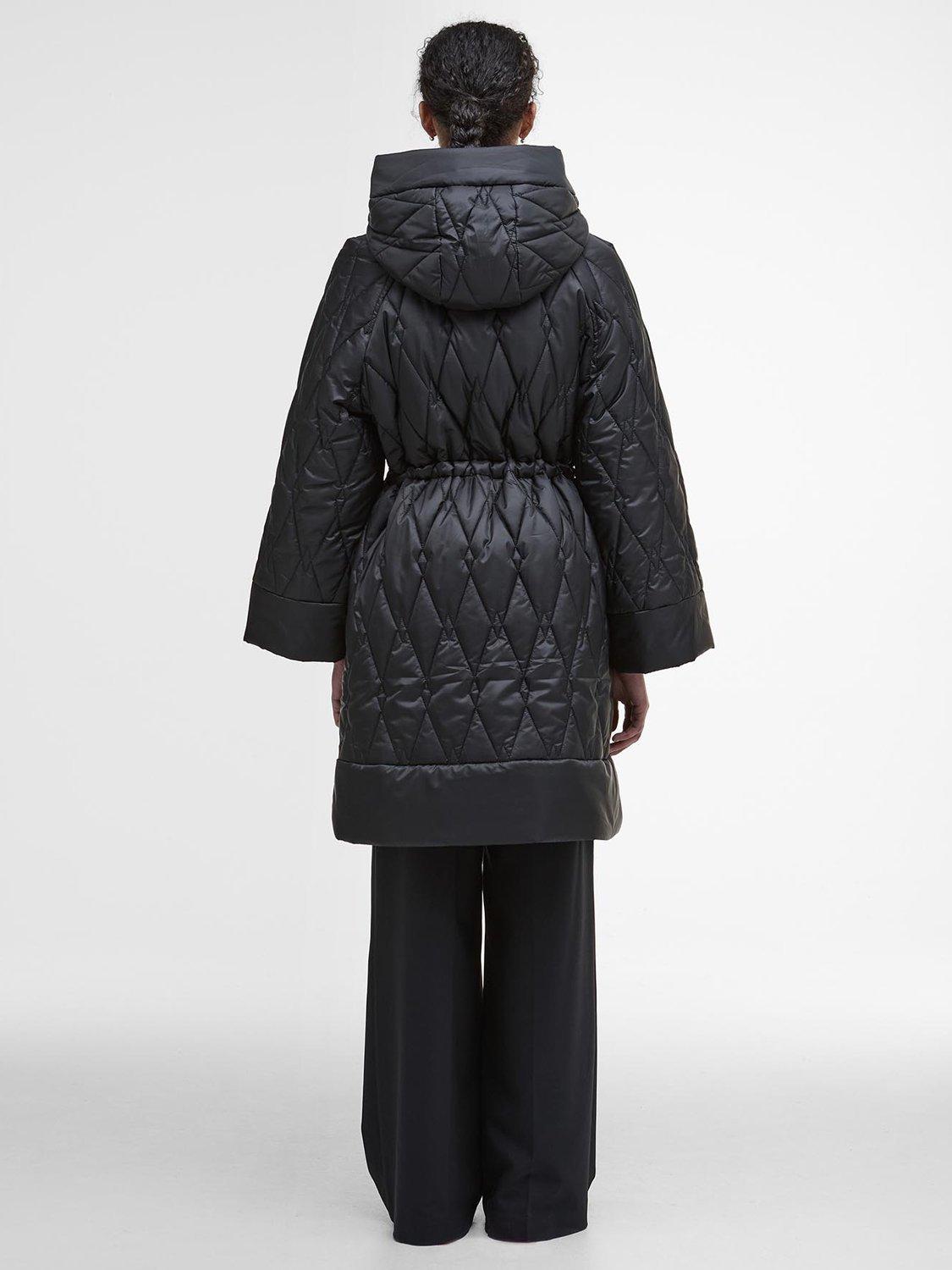 Product image 3 of 7, which shows Barbour Celina Quilted Jacket, Black Onyx/Tartan, 18