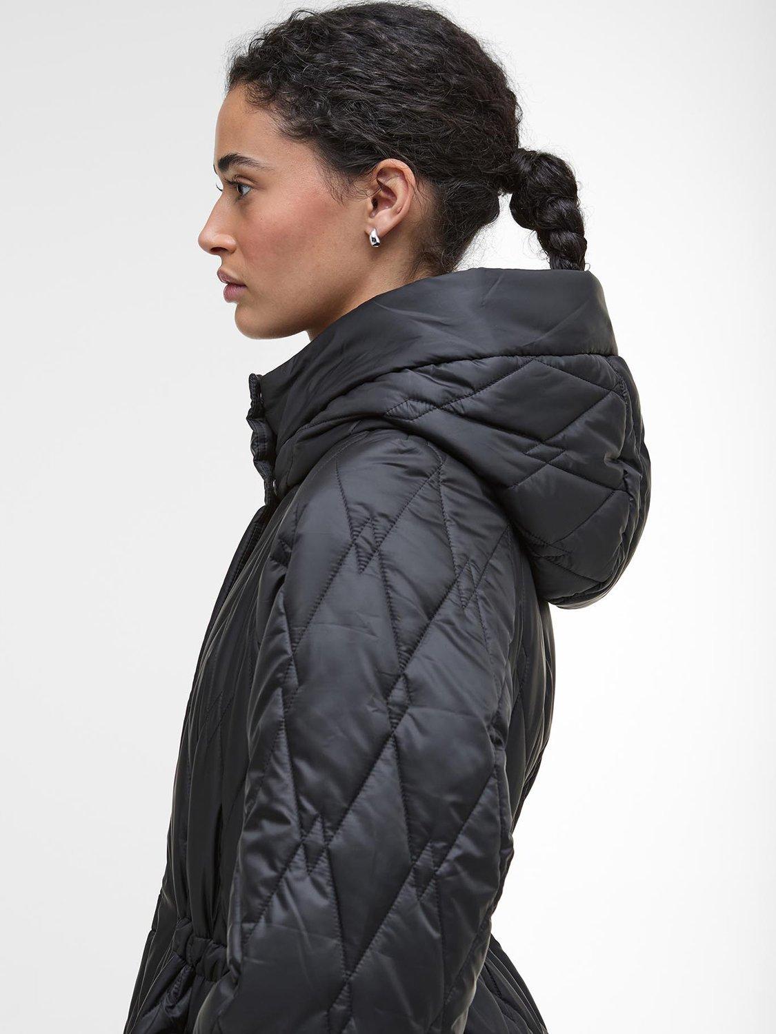 Product image 5 of 7, which shows Barbour Celina Quilted Jacket, Black Onyx/Tartan, 18
