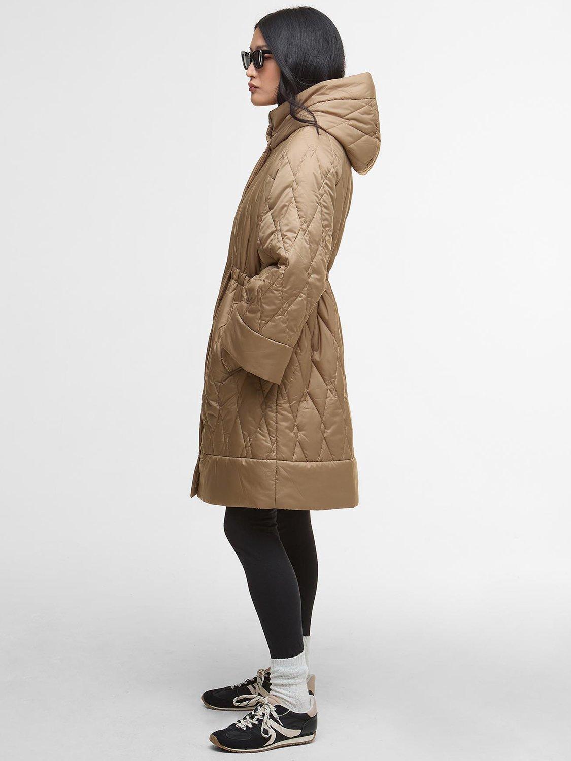 Product image 2 of 6, which shows Barbour Celina Quilted Jacket, Military Brown/Tartan, 8