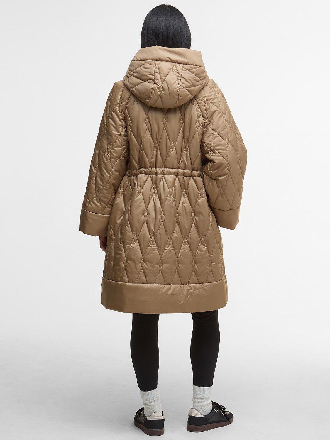 Product image 3 of 6, which shows Barbour Celina Quilted Jacket, Military Brown/Tartan, 8