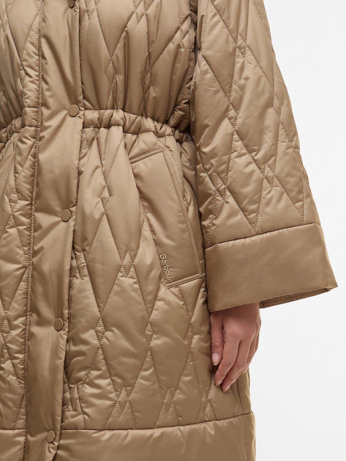 Product image 4 of 6, which shows Barbour Celina Quilted Jacket, Military Brown/Tartan, 8