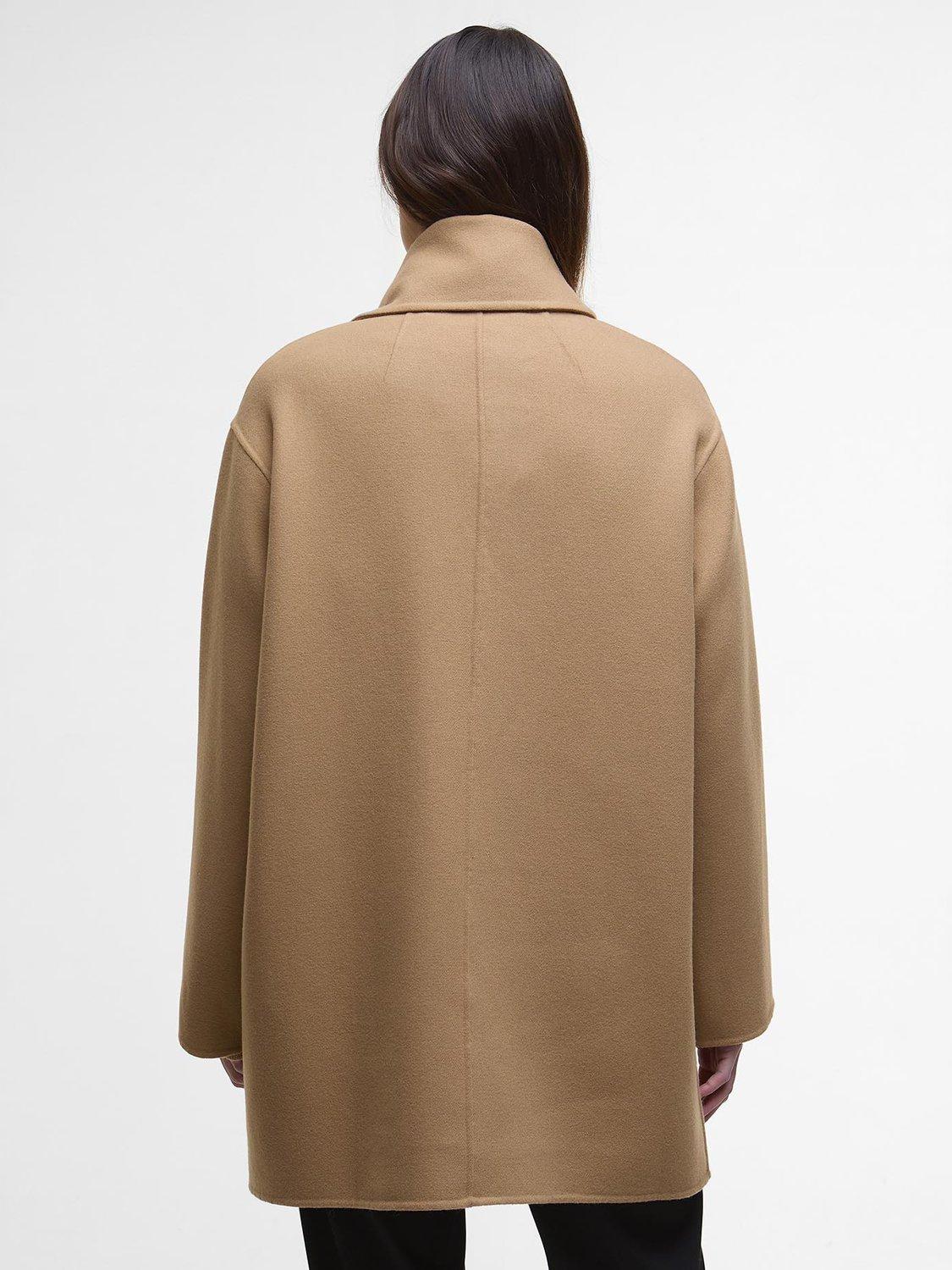 Product image 2 of 7, which shows Barbour Clementine Wool Rich Scarf Coat, Camel, 10