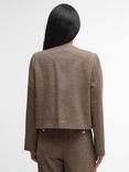 Barbour Corina Collarless Dogtooth Jacket, Brown/Orange