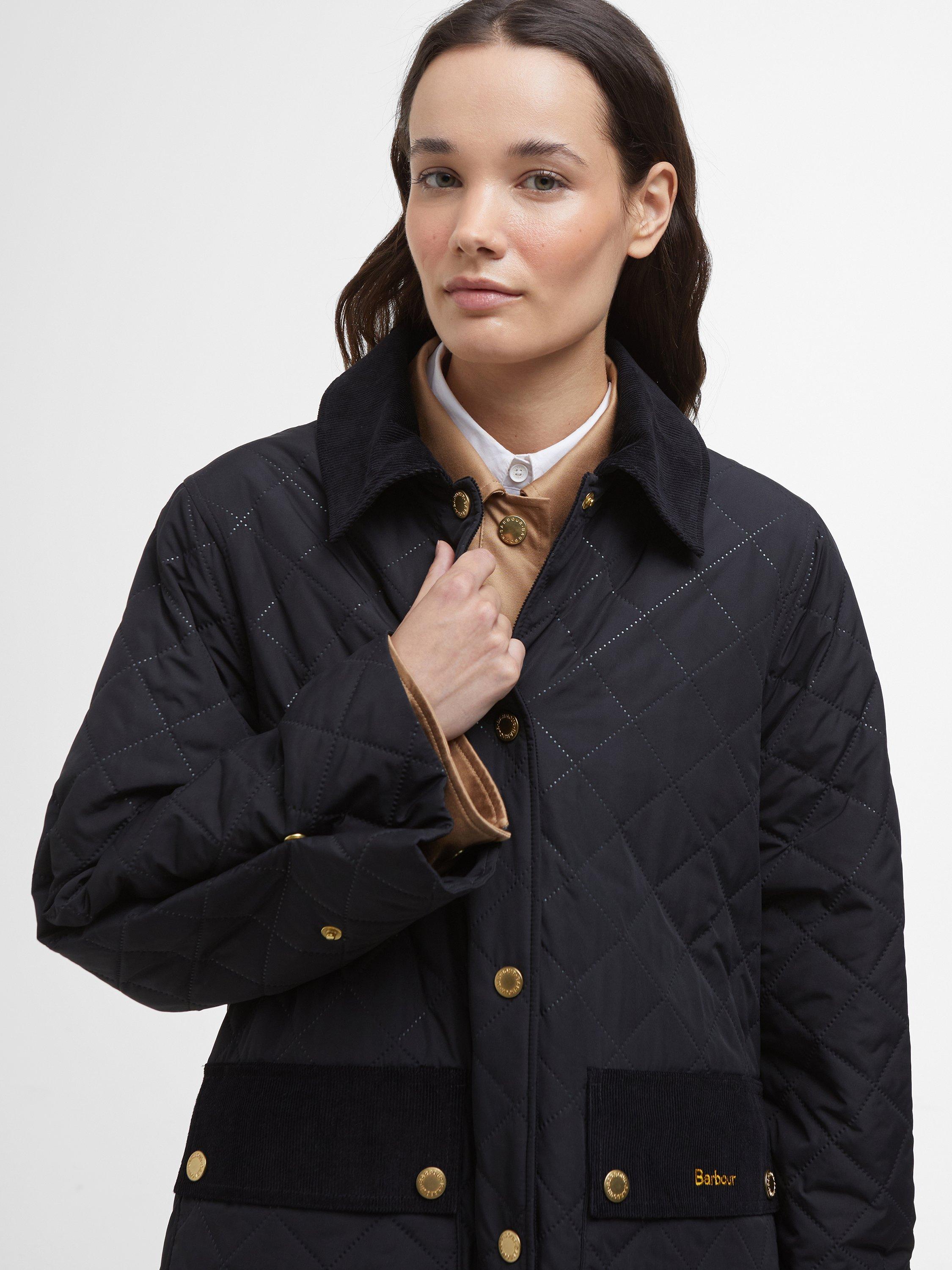 Product image 4 of 7, which shows Barbour Corinne Quilted Jacket, Black/Ancient, 8