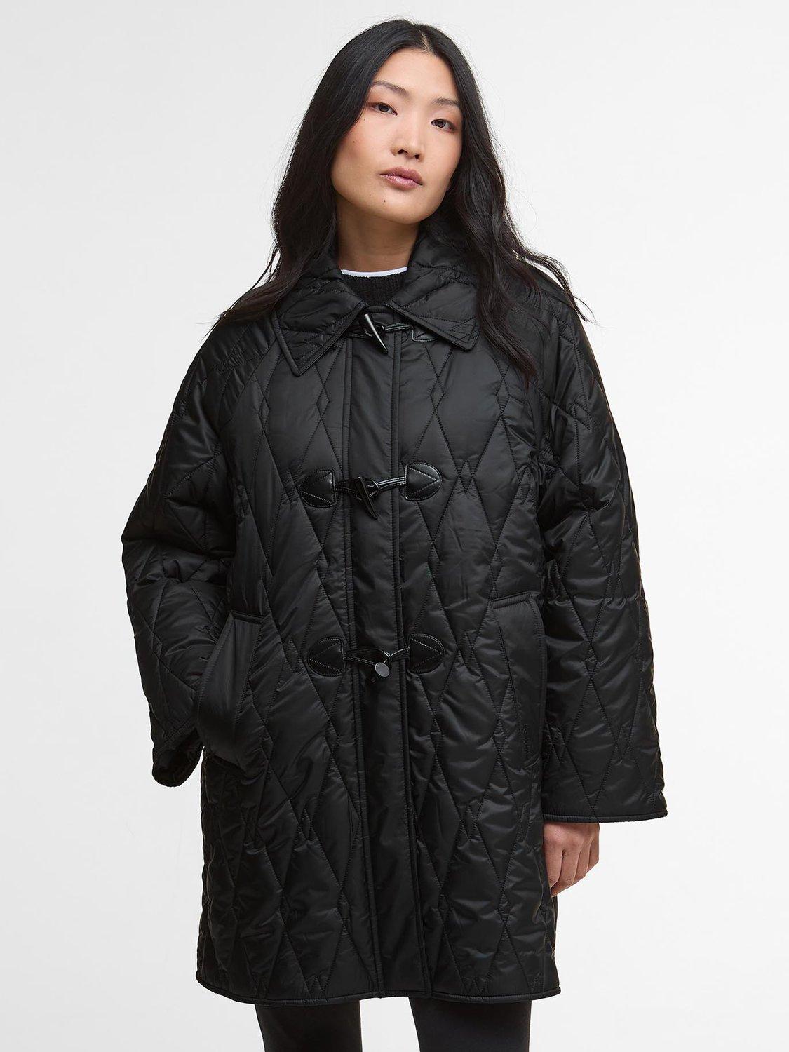 Product image 1 of 7, which shows Barbour Cosette Quilted Duffle Coat, Black Onyx, 8