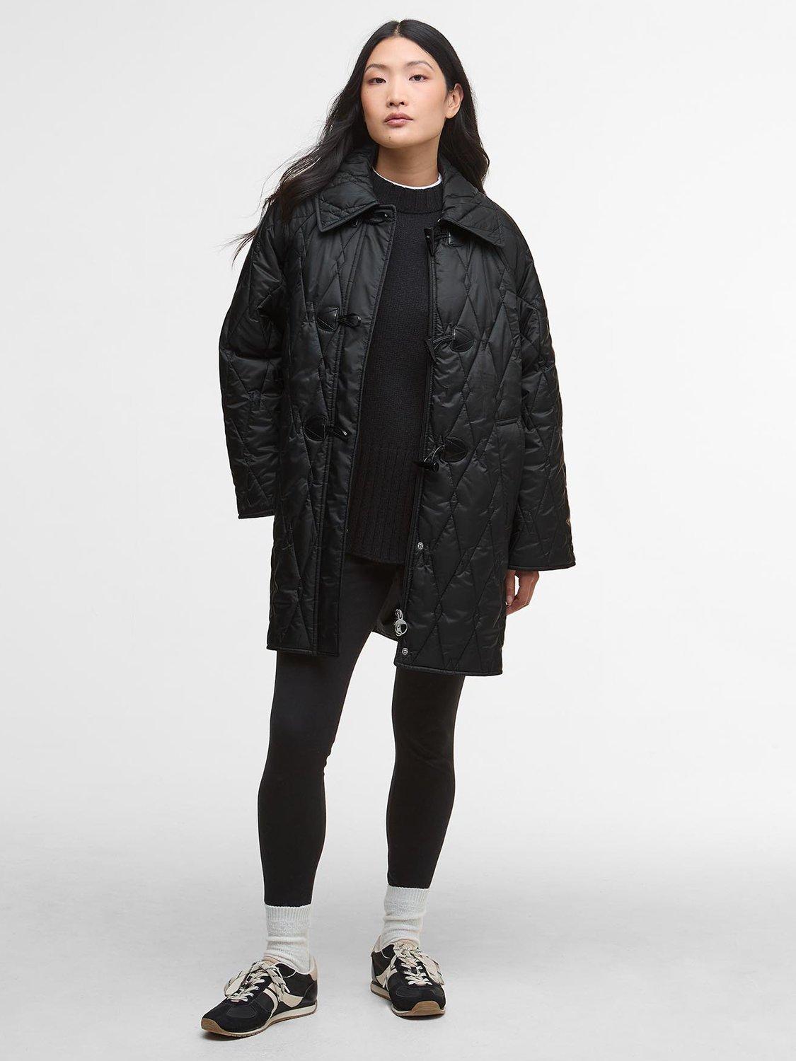 Product image 2 of 7, which shows Barbour Cosette Quilted Duffle Coat, Black Onyx, 8