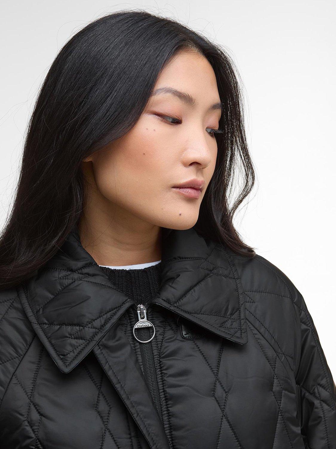 Product image 4 of 7, which shows Barbour Cosette Quilted Duffle Coat, Black Onyx, 8