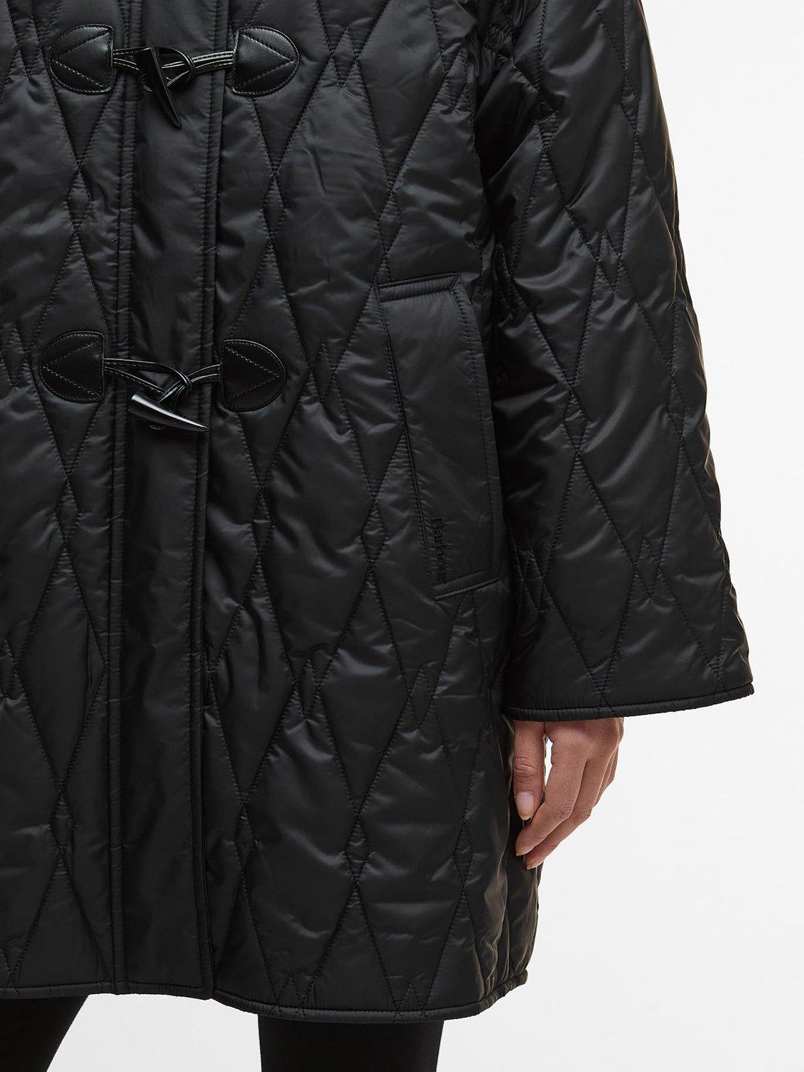 Product image 5 of 7, which shows Barbour Cosette Quilted Duffle Coat, Black Onyx, 8