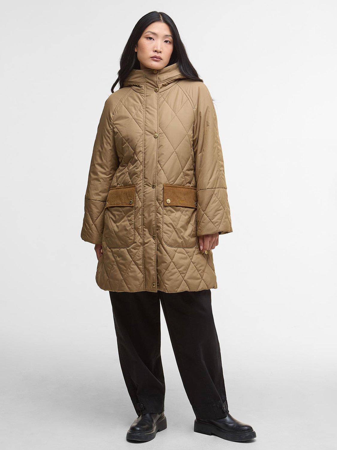 Product image 1 of 6, which shows Barbour Elspeth Quilted Jacket, Military Brown, 8