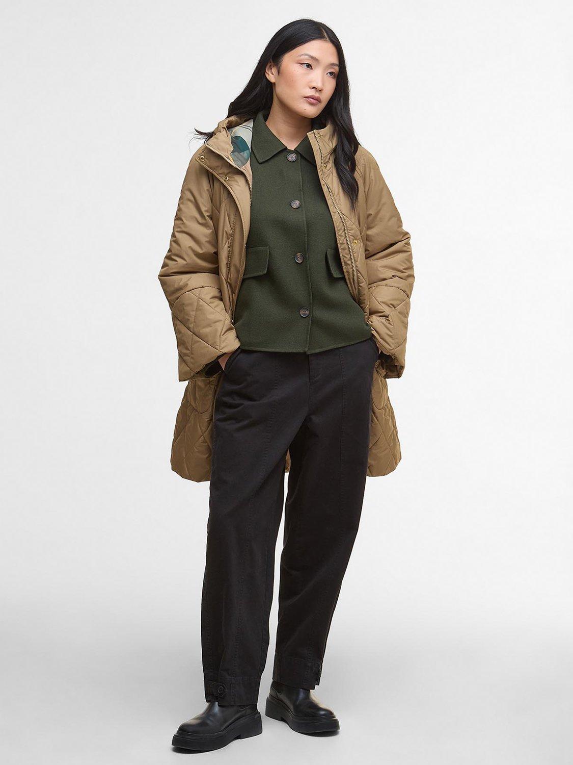 Product image 3 of 6, which shows Barbour Elspeth Quilted Jacket, Military Brown, 8