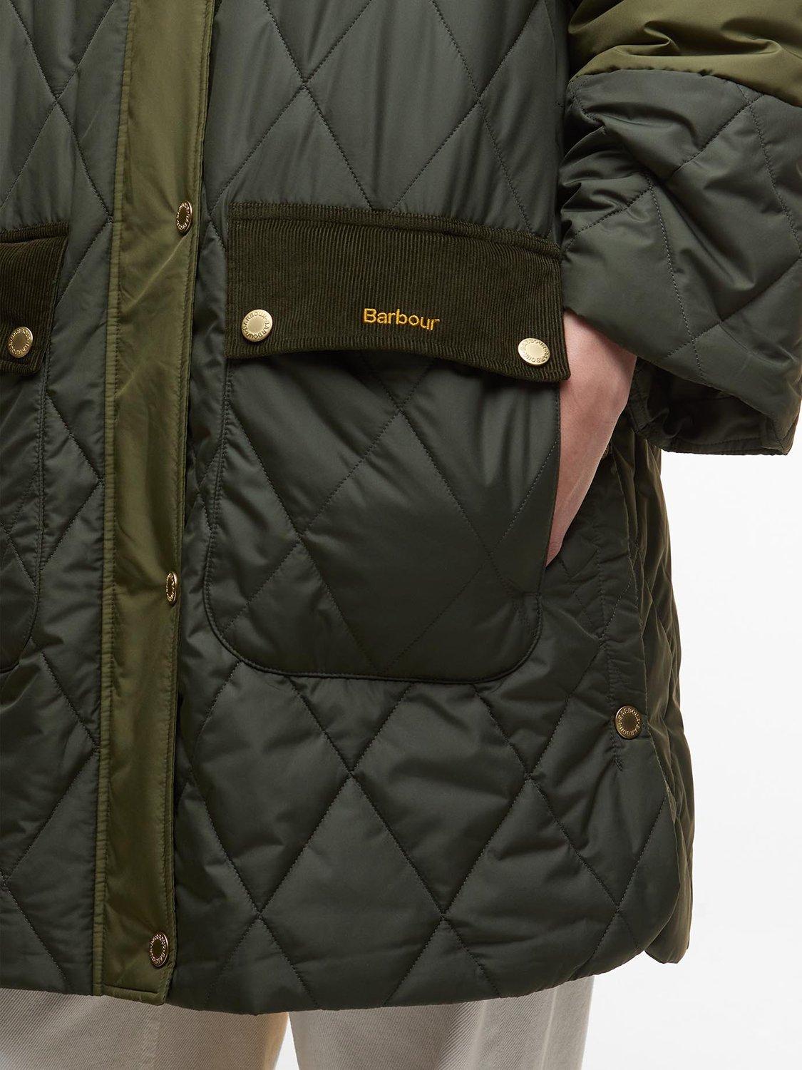 Product image 4 of 5, which shows Barbour Elspeth Quilted Jacket, Olive/Moss, 10