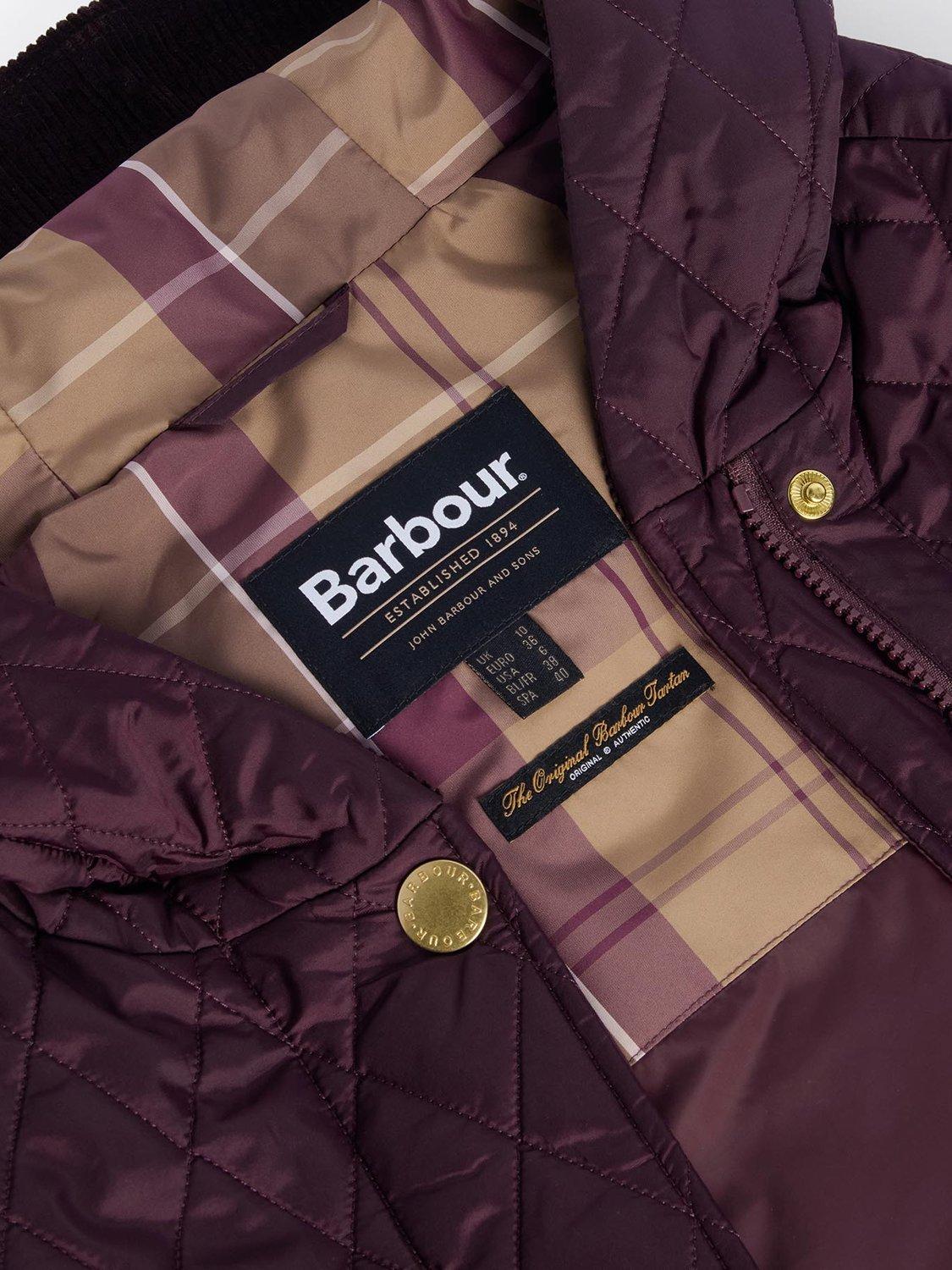 Product image 7 of 7, which shows Barbour Hilary Quilted Jacket, Black Cherry/Tartan, 10