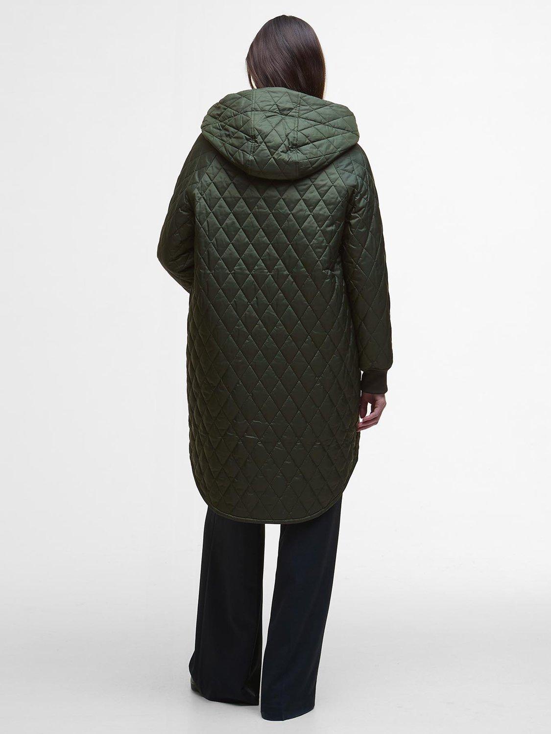 Product image 3 of 7, which shows Barbour Hilary Quilted Jacket, Olive/Ancient Tartan, 6