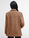 Barbour Indie Wool Rich Pea Coat, Camel/Hessian Tartan