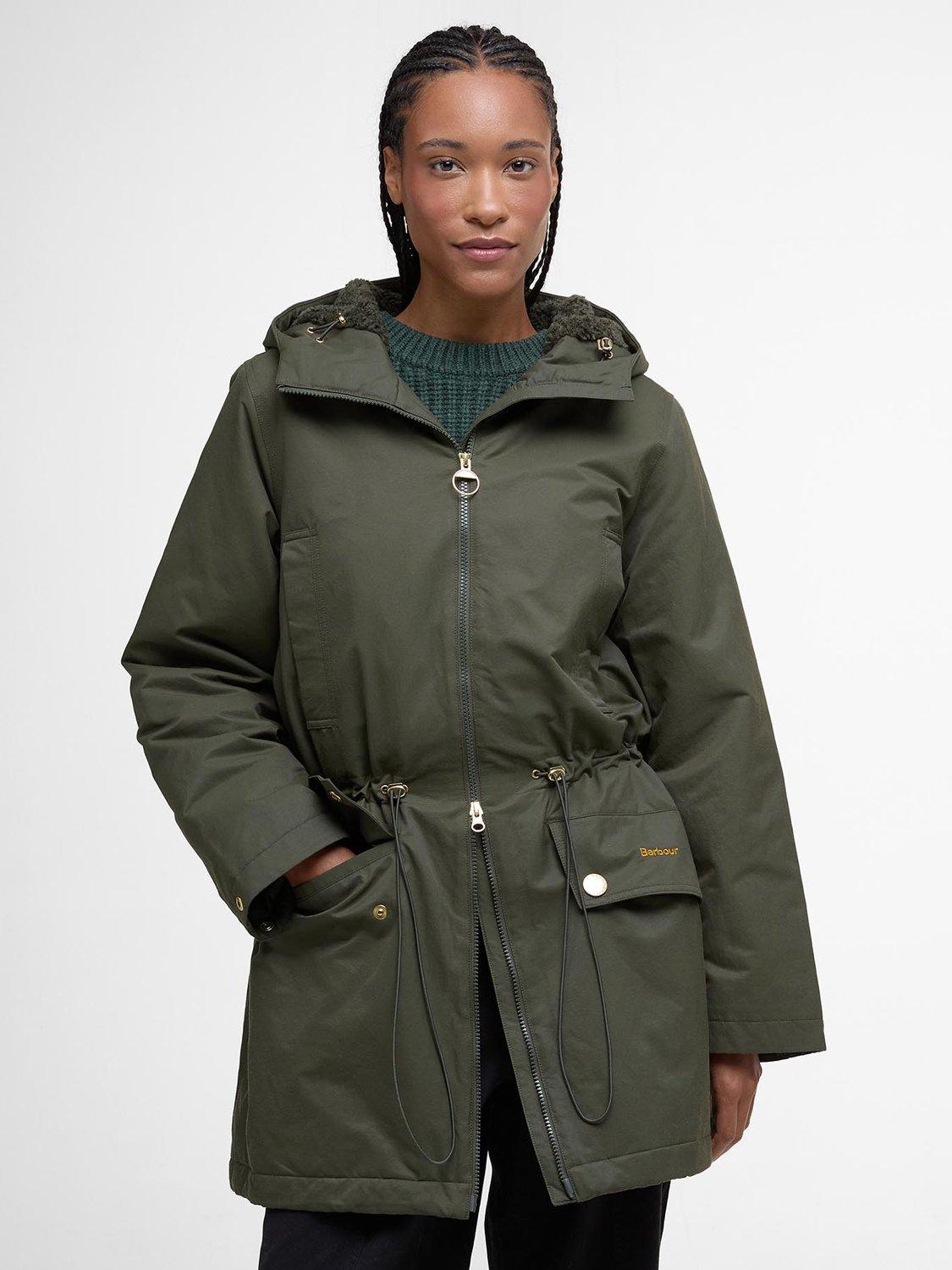 Product image 1 of 7, which shows Barbour Inola Showerproof Jacket, Olive/Ancient, 8